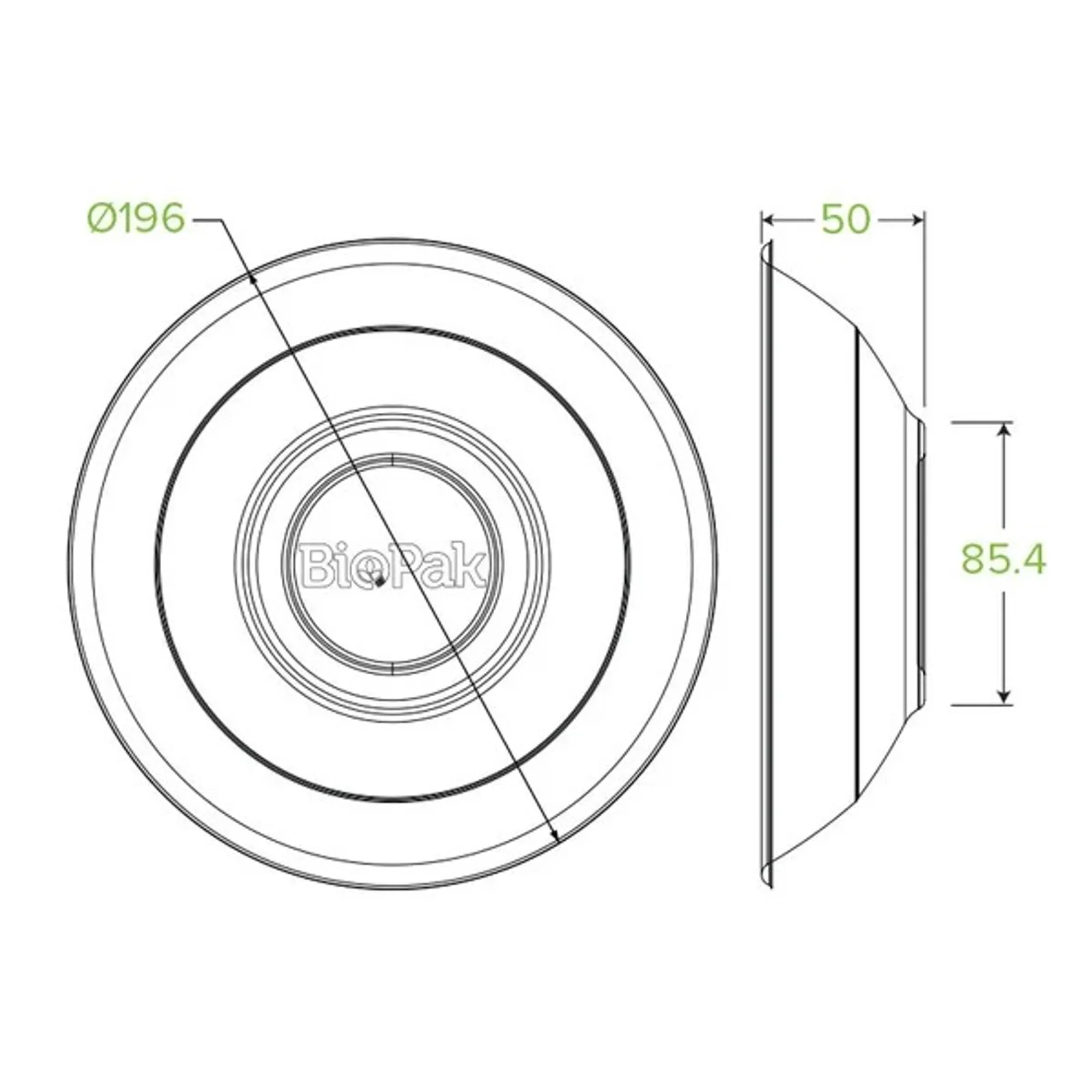 BioPak B-BL-24-N - 800ml / 24oz Natural Plant Fibre BioBowl