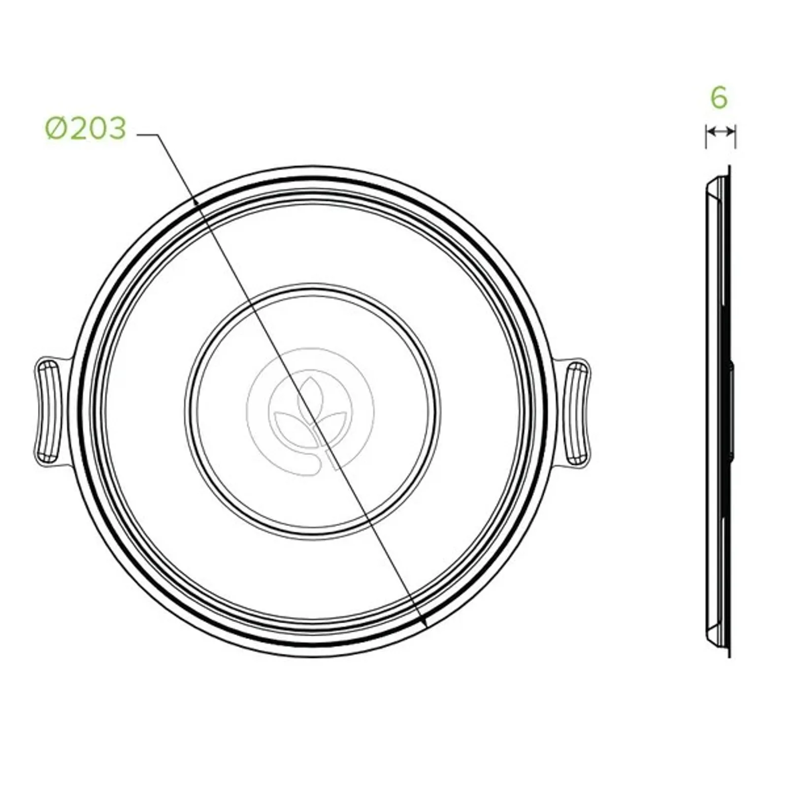 BioPak B-BLL-N - 800-1,420ml / 24-48oz Natural Plant Fibre BioBowl Lid