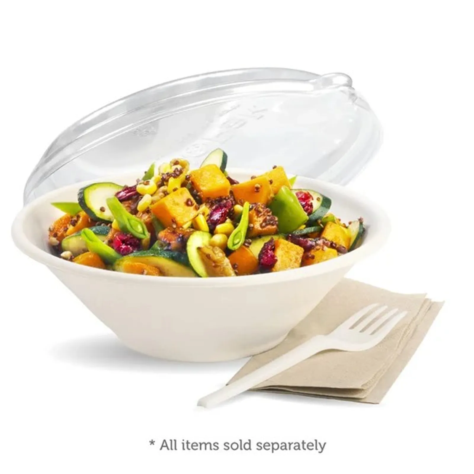 BioPak B-BLL-RPET(D) - 800-1,420ml / 24-48oz Clear RPET BioBowl Lid