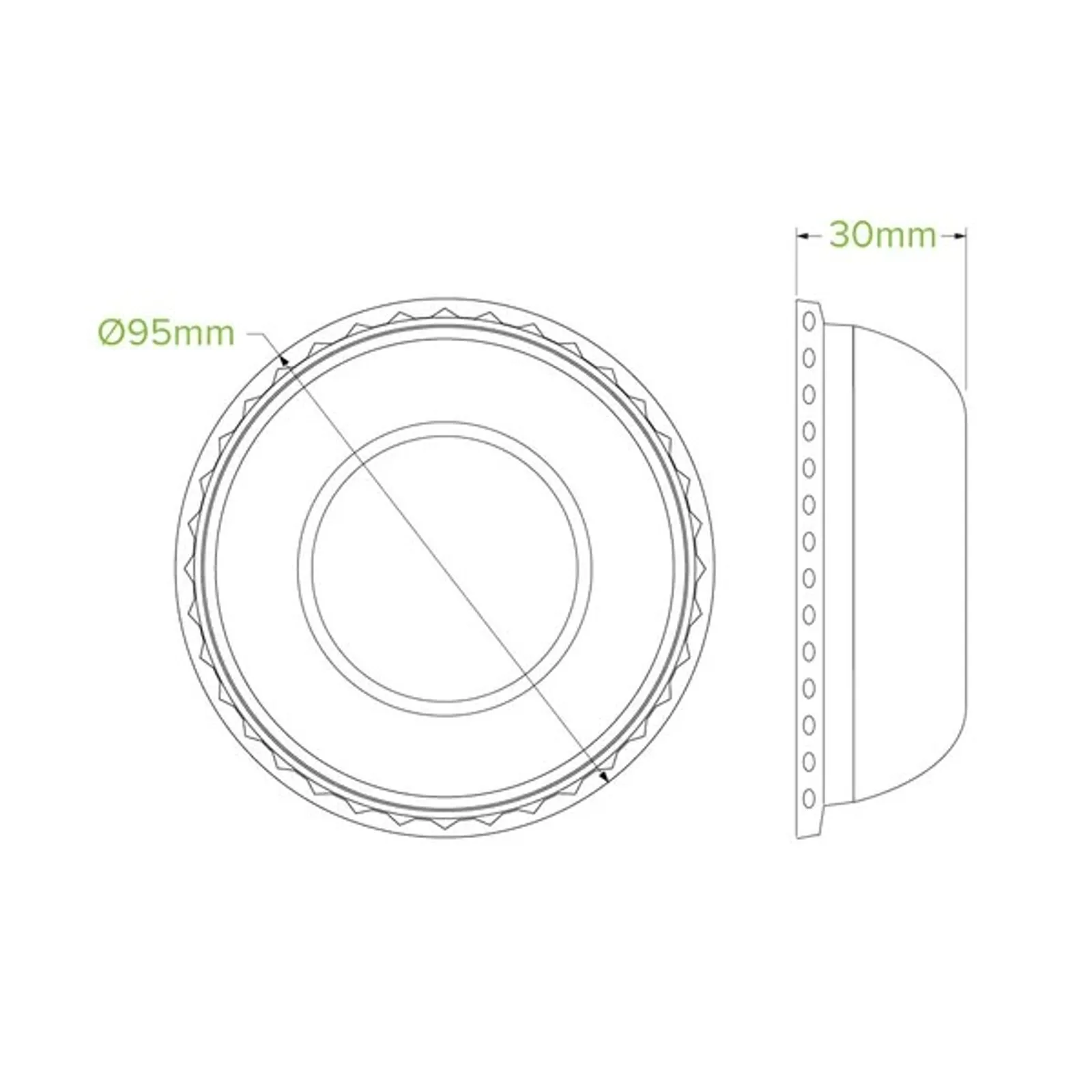 BioPak BB-BICL-8PET(D) - 240ml / 8oz PET Dome Ice Cream BioCup Lid