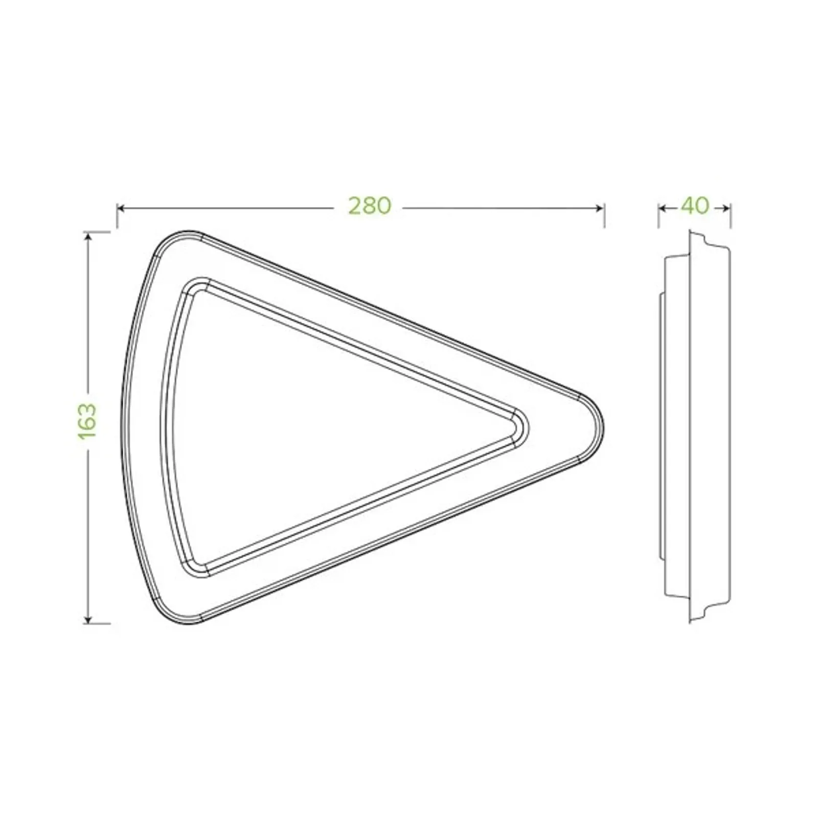 BioPak B-HLP-N - 28cm X 16cm X 4cm / 9in Natural Plant Fibre Pizza Slice Clamshell