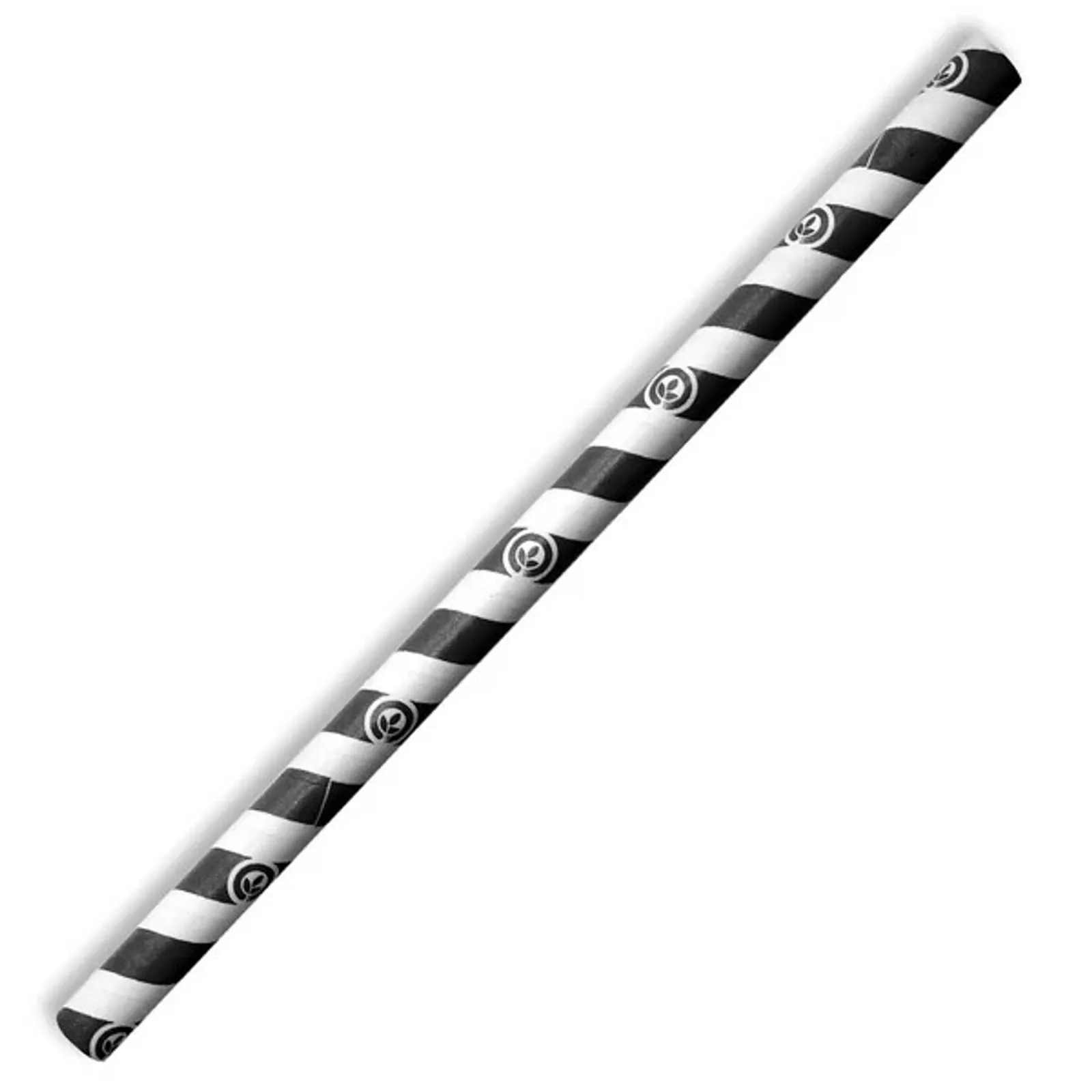 BioPak JP-PBS-10X197-BS - 10mm Jumbo Black Stripe BioStraw