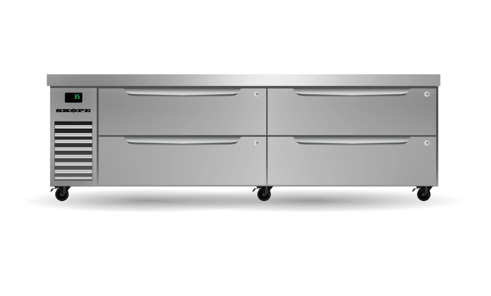 SKOPE ProSpec PG21.CBR.2.D4 - 4 Drawer, 2 Bay ChefBase GN 2/1 Fridge