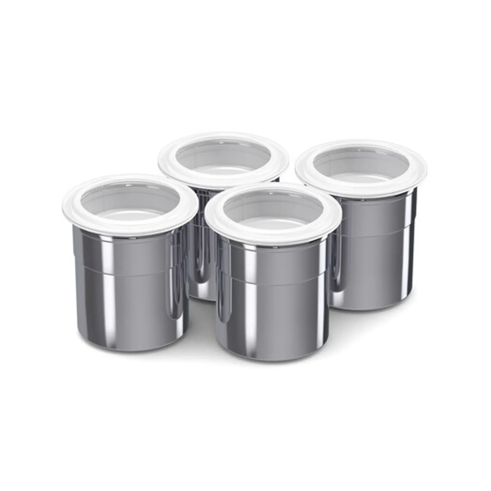 FRXSH 100091 - Mousse Chef chrome-steel cups polished finish, with cap, Set of 4
