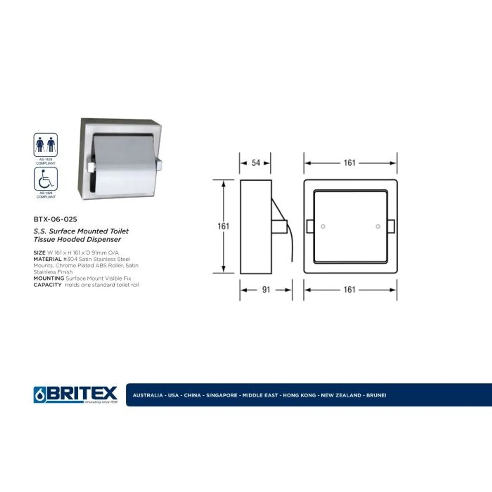 Britex BTX-07-032 - Polished S.S. Mirror 450mm x 1000mm
