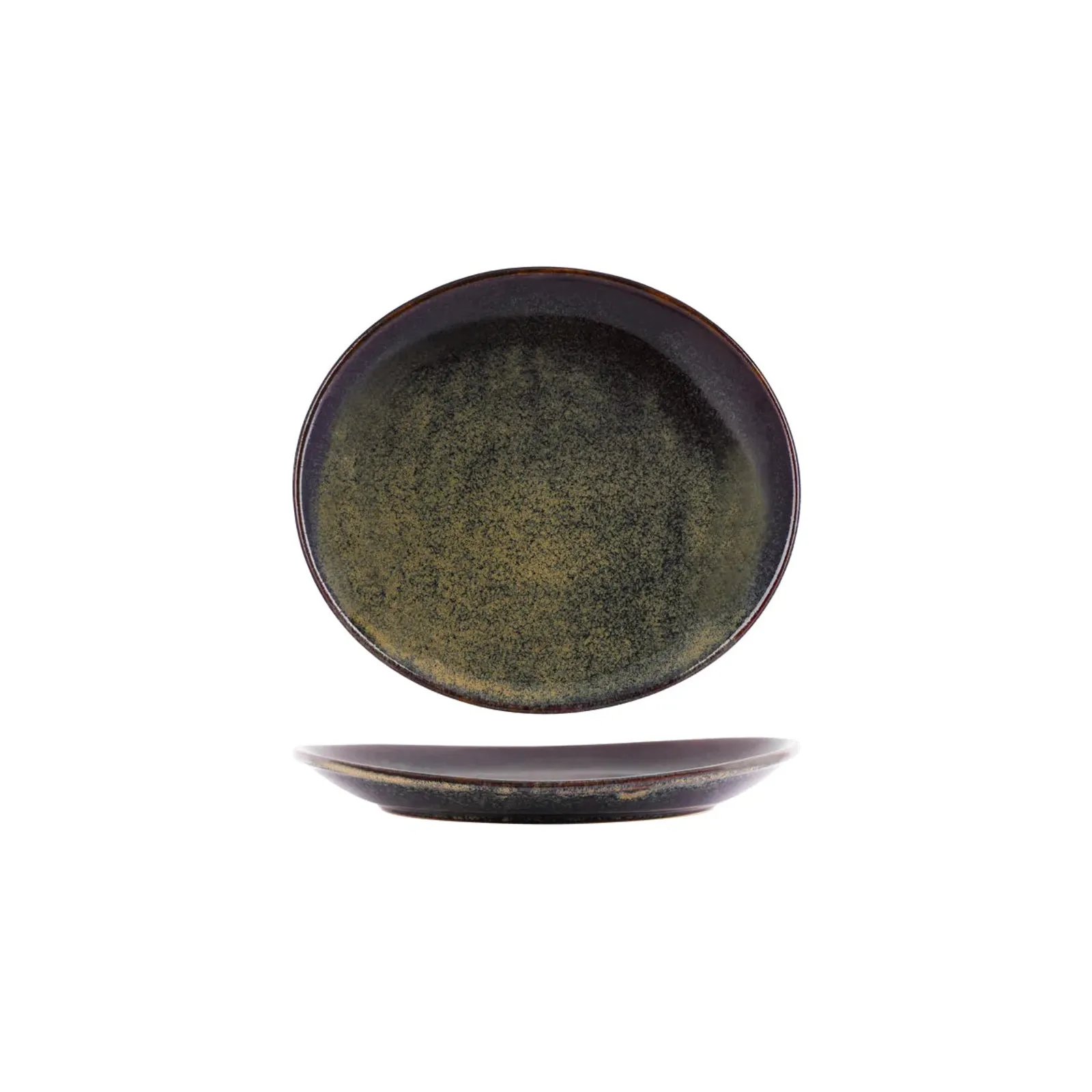 Tablekraft 98820 - Artistica Reactive Brown Oval Plate 210x190mm