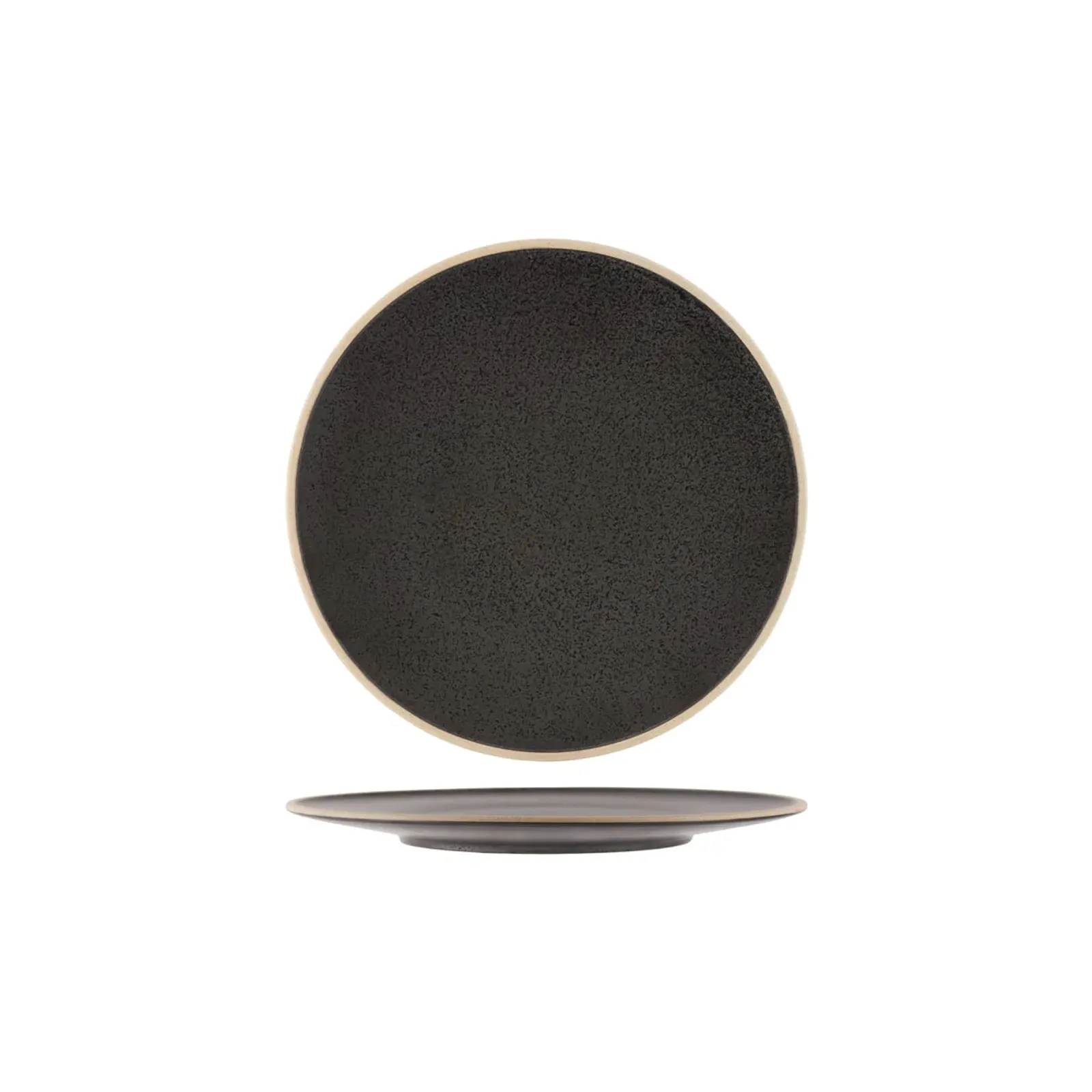 Tablekraft 908710 - Soho Speckle Black Round Plate 257mm