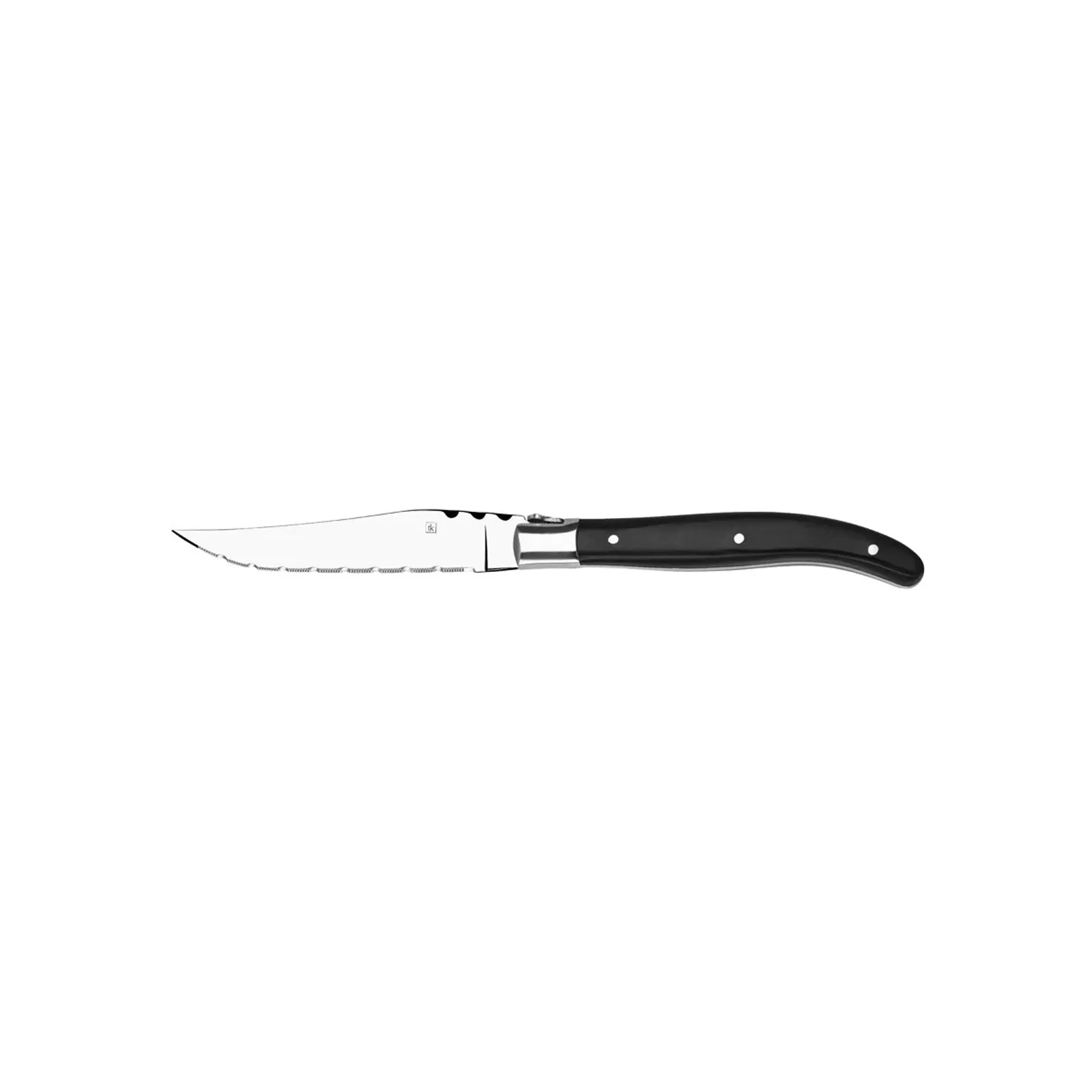 Tablekraft 20643 - Steak Knives Paris Black Pakkawood Handle Pointed Tip 242mm