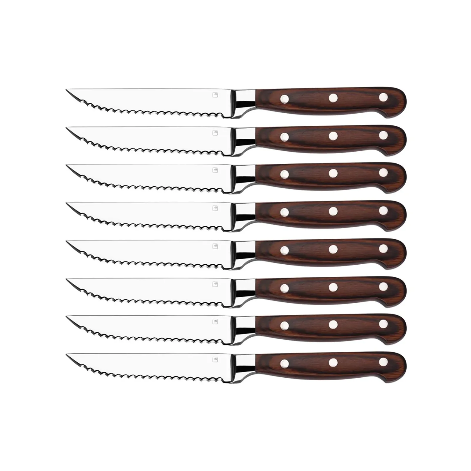 Tablekraft 20677-8 - Steak Knive Pakkawood Handle Full Tang Set 8pc