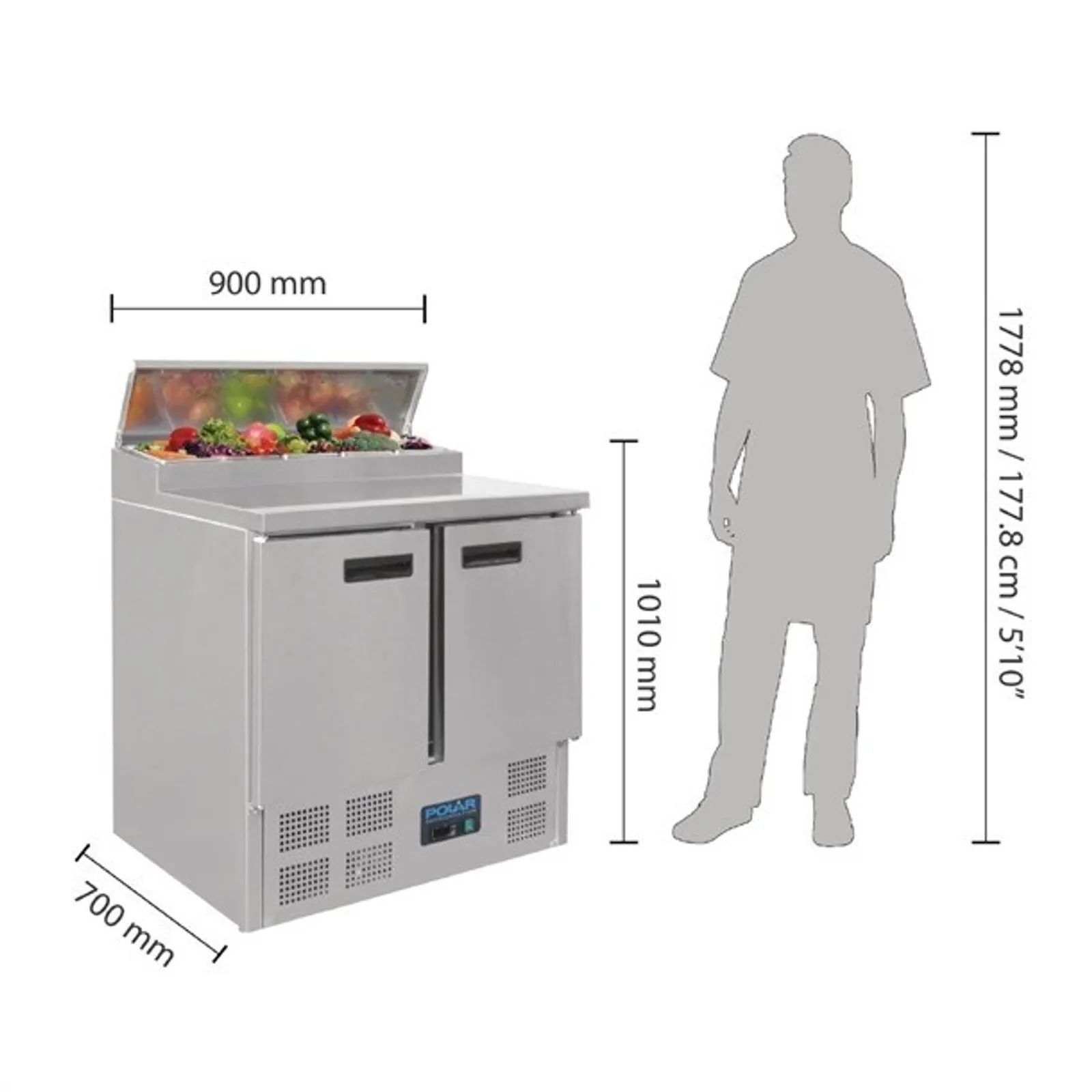 Polar G604-A G-Series - Pizza Prep Counter Fridge 254Ltr