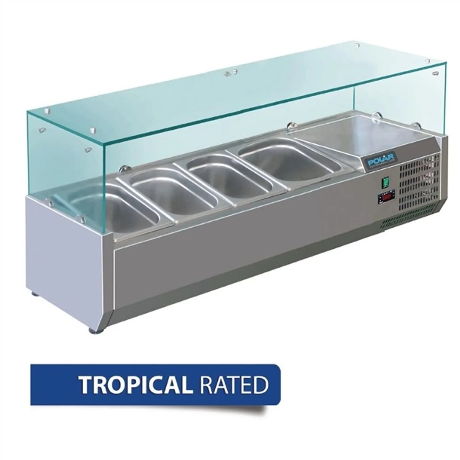 Polar GD875-A G-Series - Countertop Prep Fridge 3x 1/3GN & 1x 1/2GN