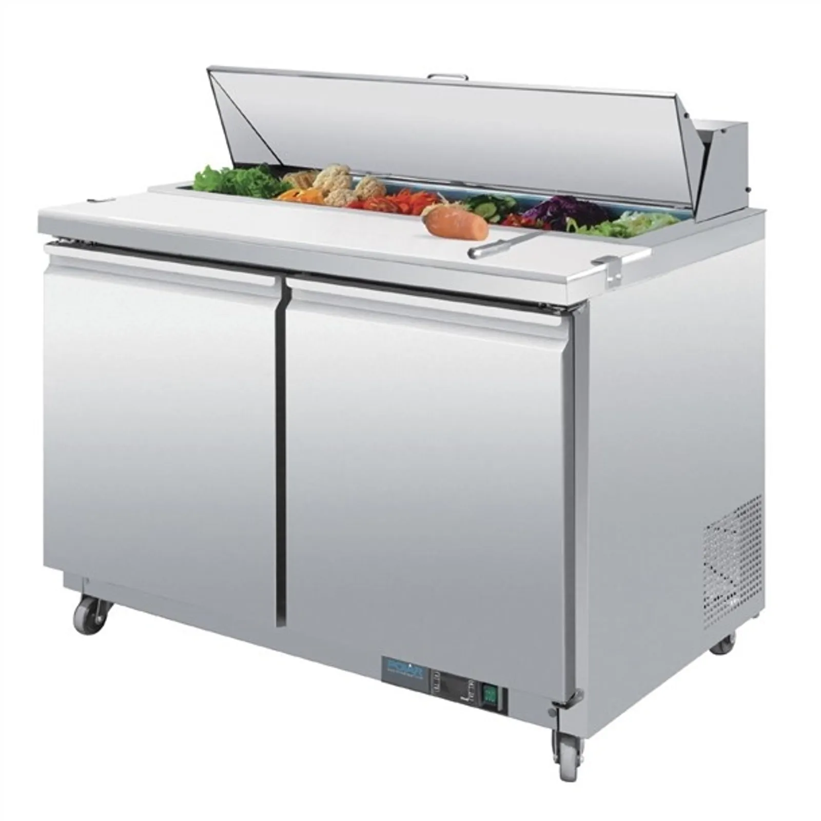 Polar GD882-A U-Series - Double Door Prep Counter Fridge 405Ltr