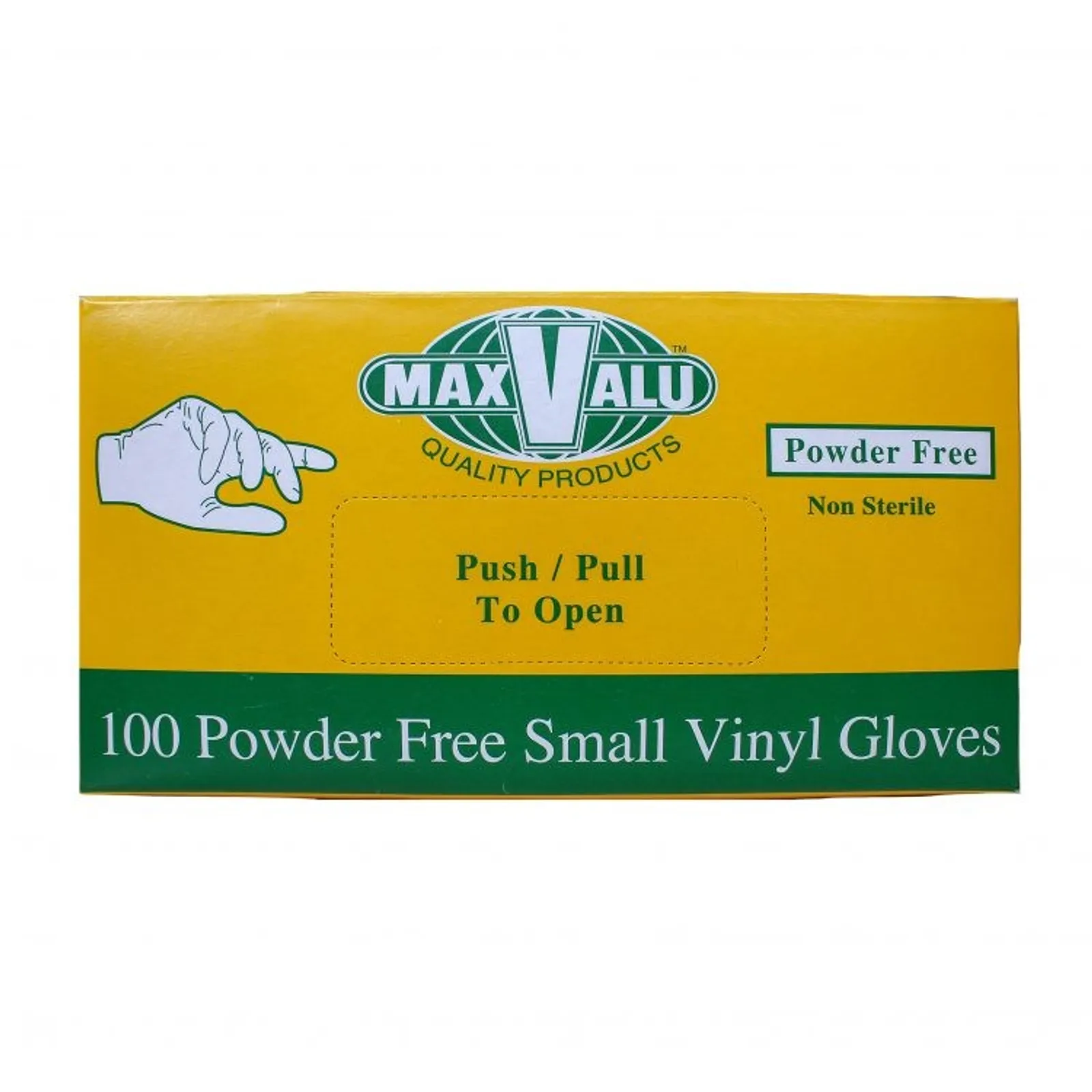 MaxValu GLOVNS - Powder Free Vinyl Gloves Clear - Small (100 Pcs)