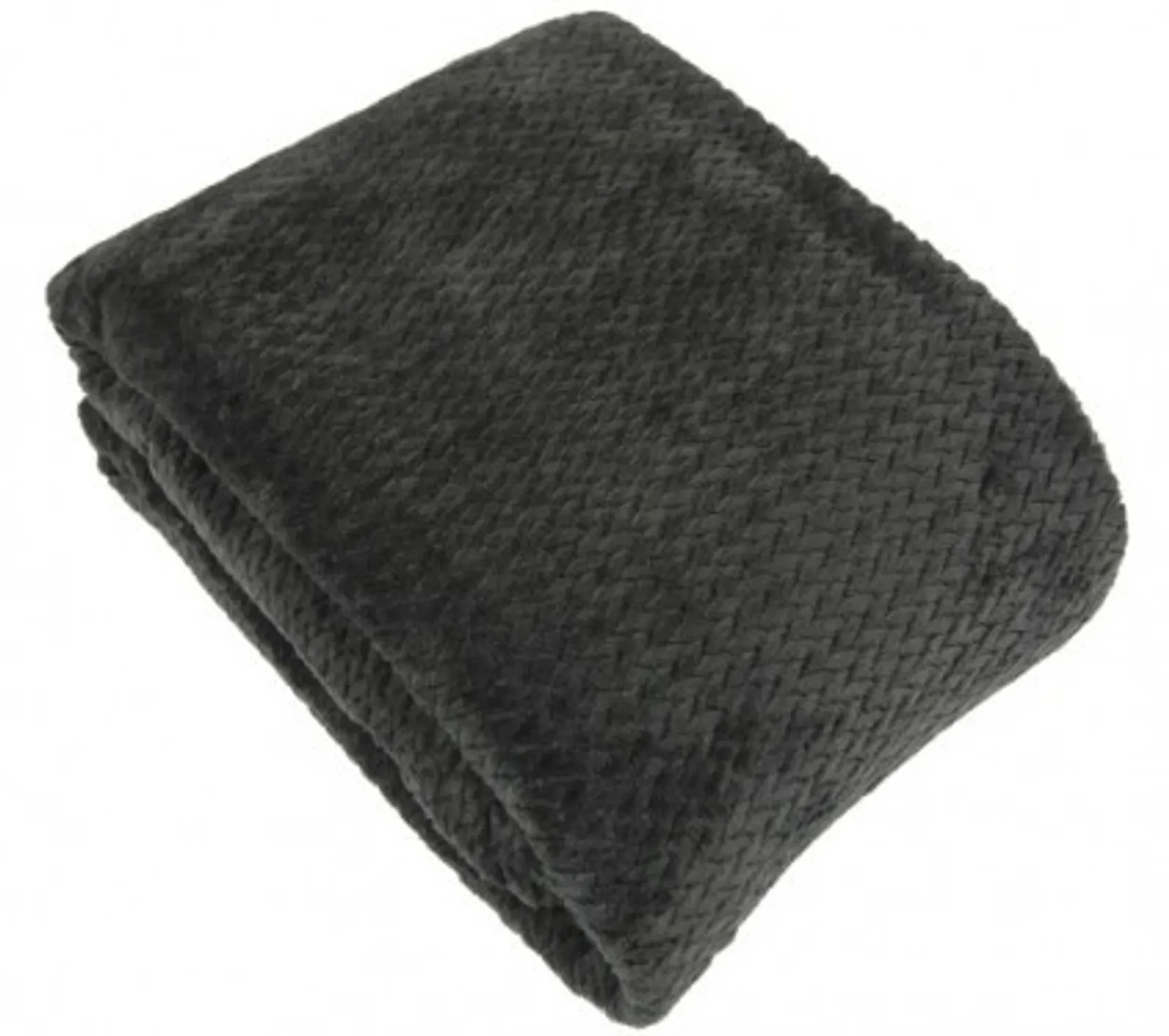 Alliance 59016 - Blanket Herringbone Charcoal QB/KB 260x245