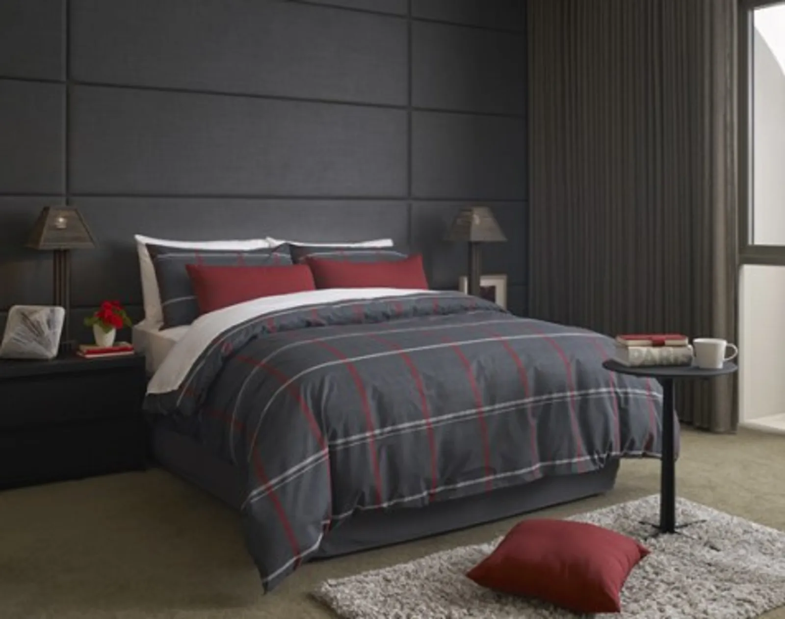 Alliance 23932 - Quilt Cover Set Actil Hewlett Ebony SB 140x220