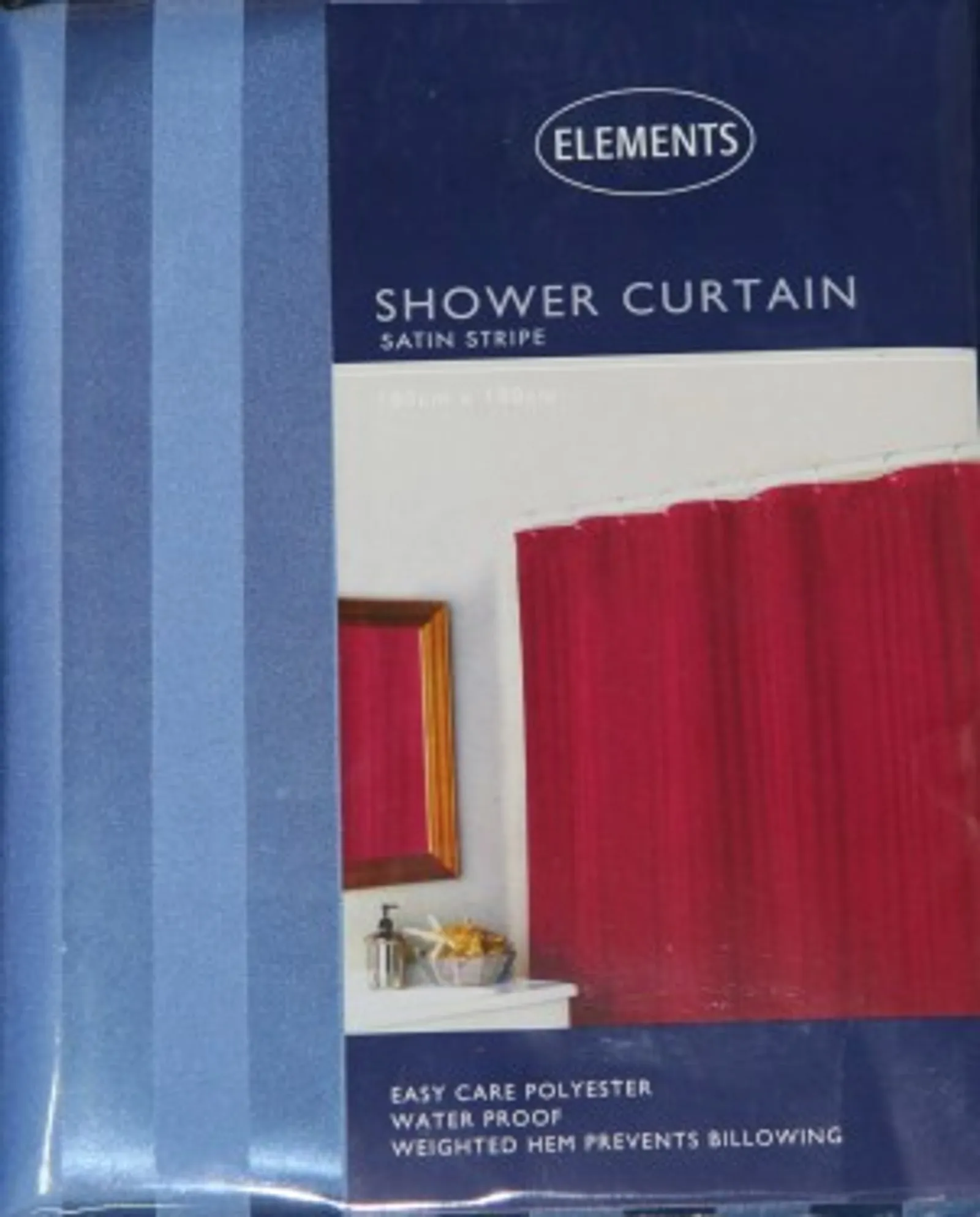 Alliance 53830 - Shower Curtain Satin Stripe Sapphire 180x180