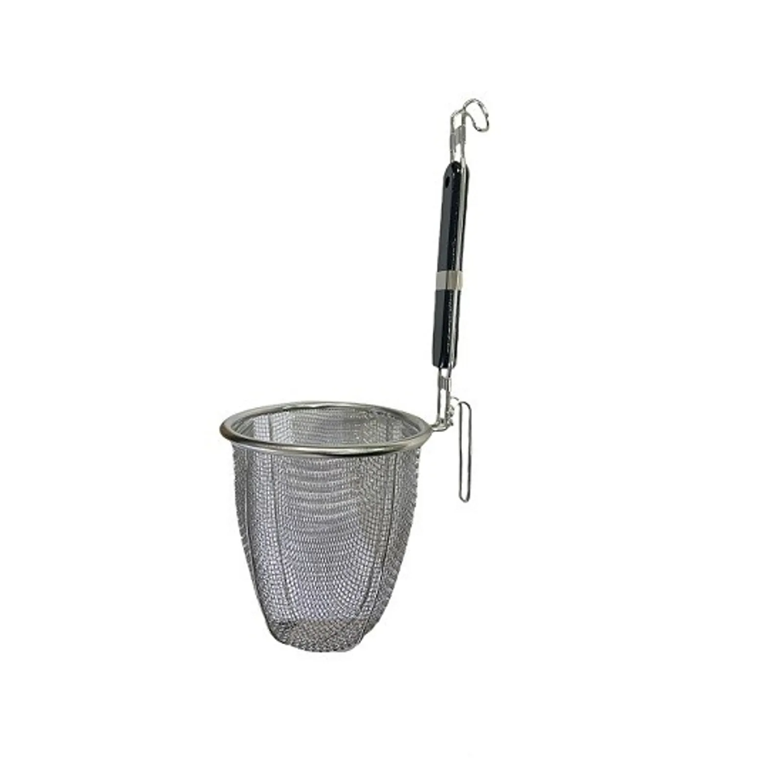 Long Fine - Noodle Basket Stainless Steel - Wood Handle