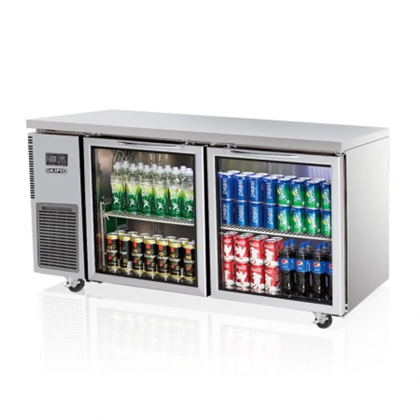 Skipio SGR15-2 - 2 Glass Door Under Counter Fridge 1500mm