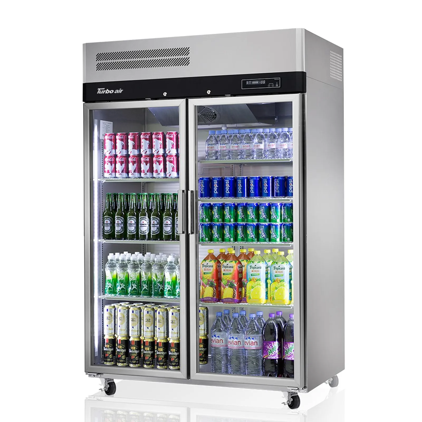 Turbo Air KR45-2G-N - 2 Glass Door Upright Fridge 1215L