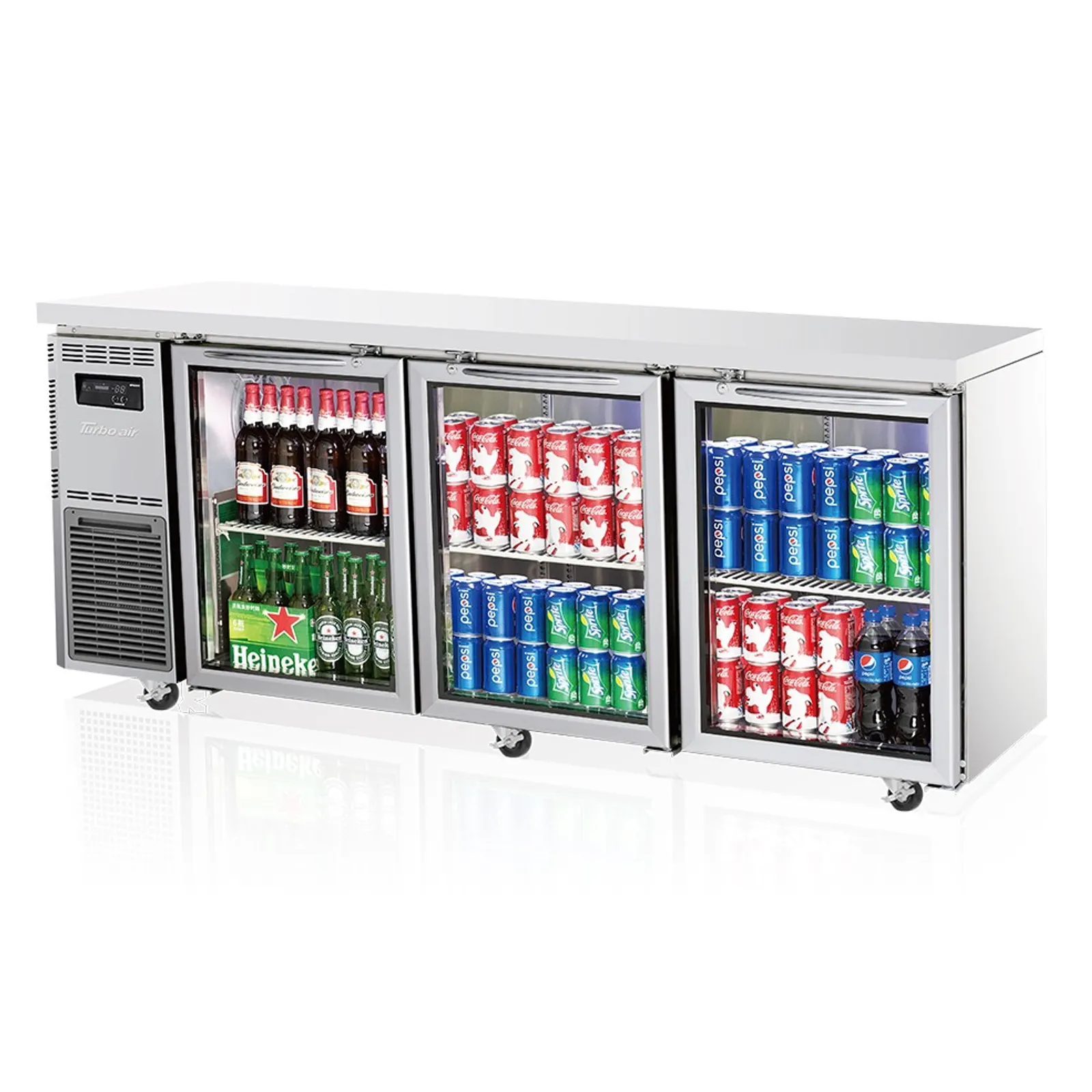Turbo Air KGR18-3-N - 3 Glass Door Undercounter Fridge