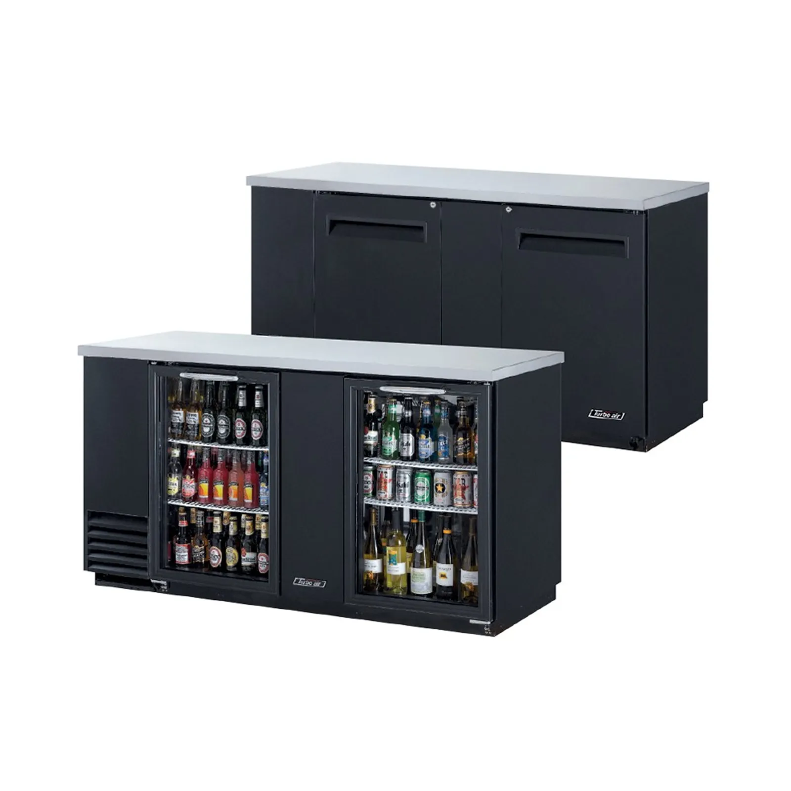 Turbo Air TBB-3SGD - 2 Glass Door Back Bar Fridge