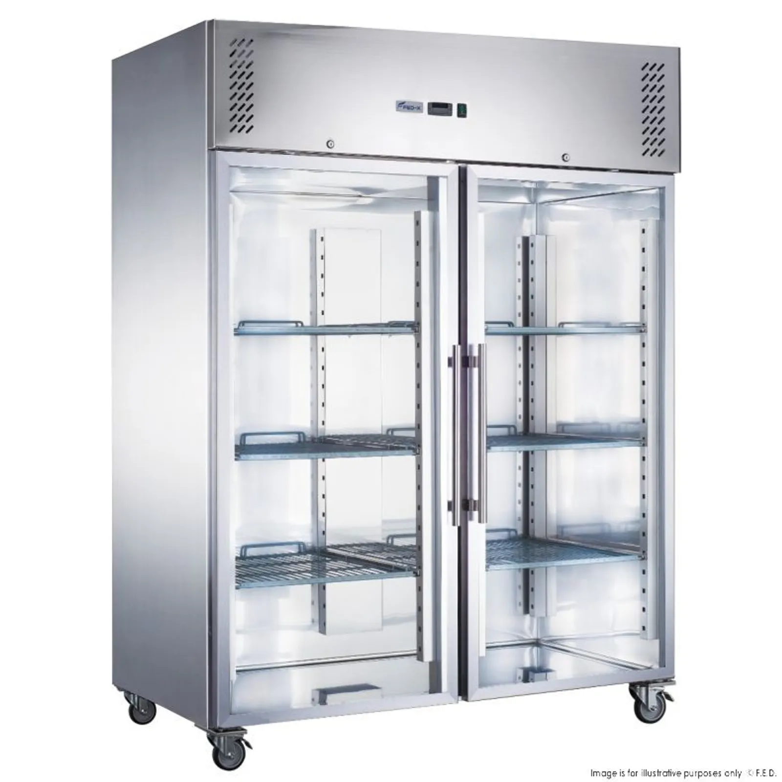 FED-X XURC1200G2V - 2 Full Glass Door Upright Fridge