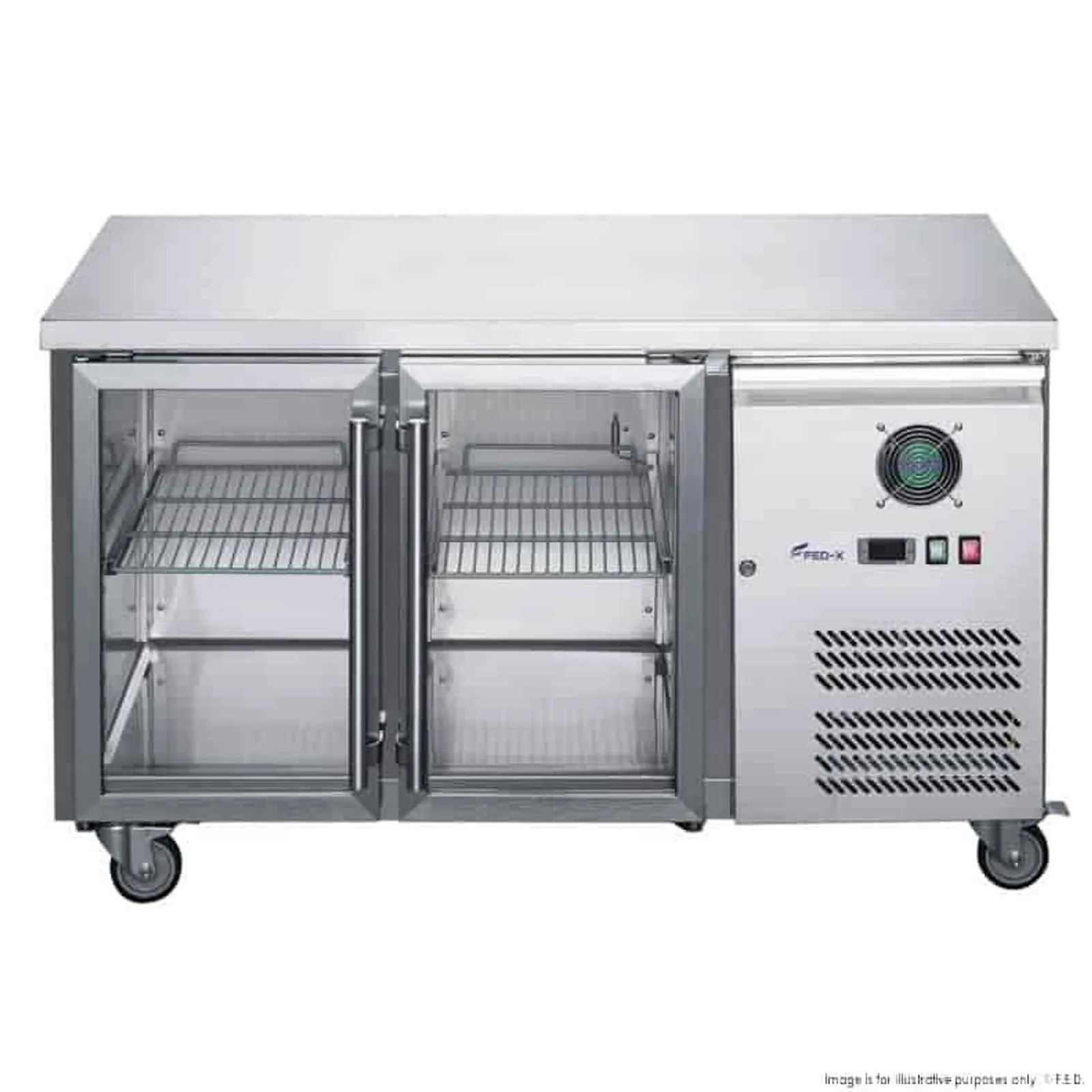 FED-X XUB6C13G2V - 2 Glass Door Bench Fridge