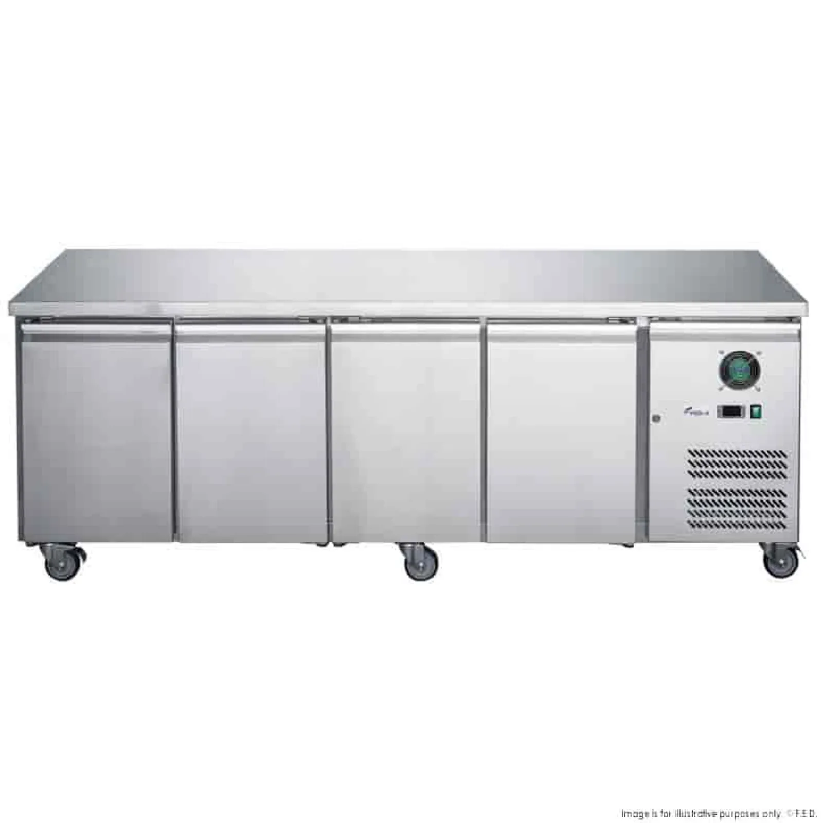 FED-X XUB6C22S4V - 4 Door Bench Fridge