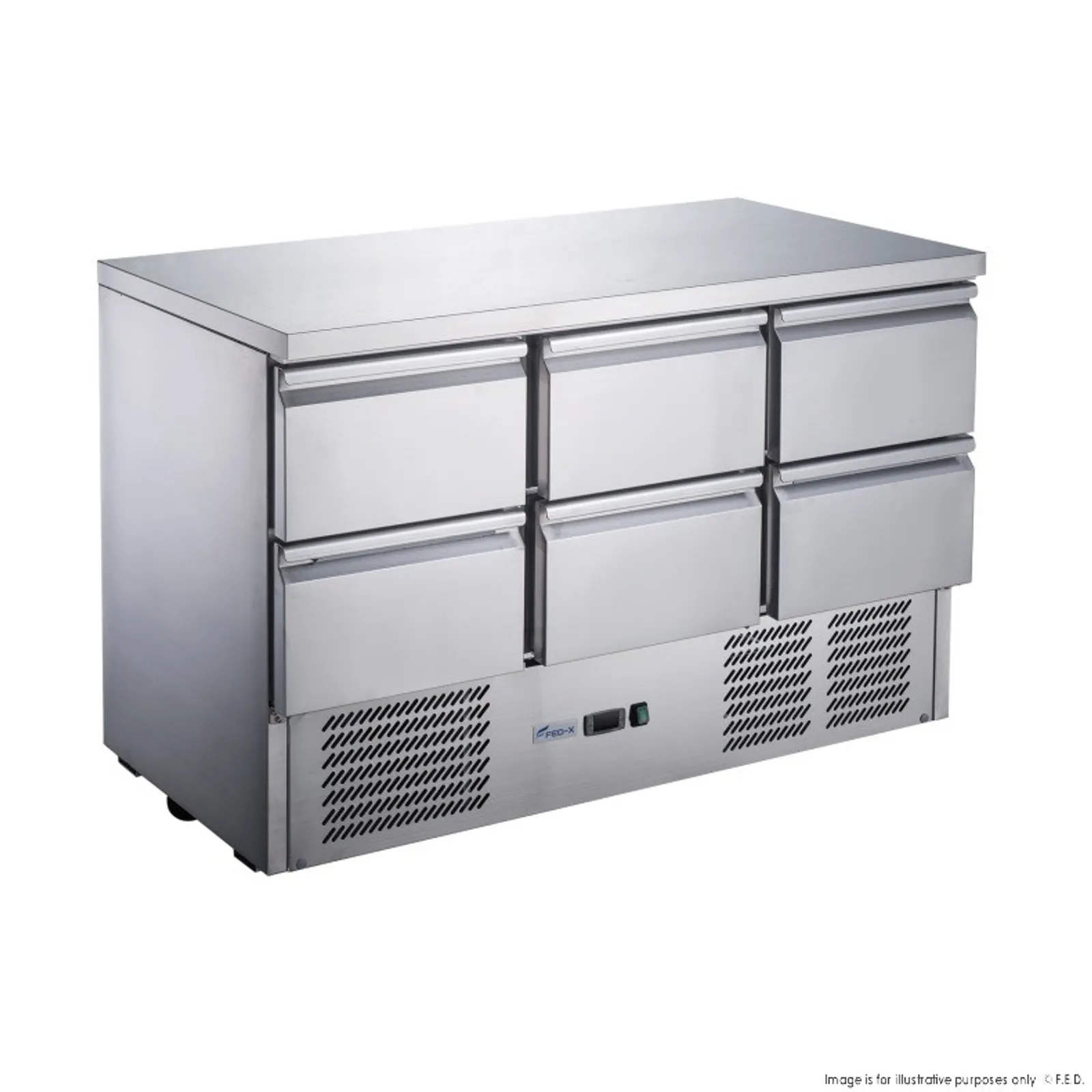 FED-X XGNS1300-6D - 6 Drawer Compact Workbench Fridge