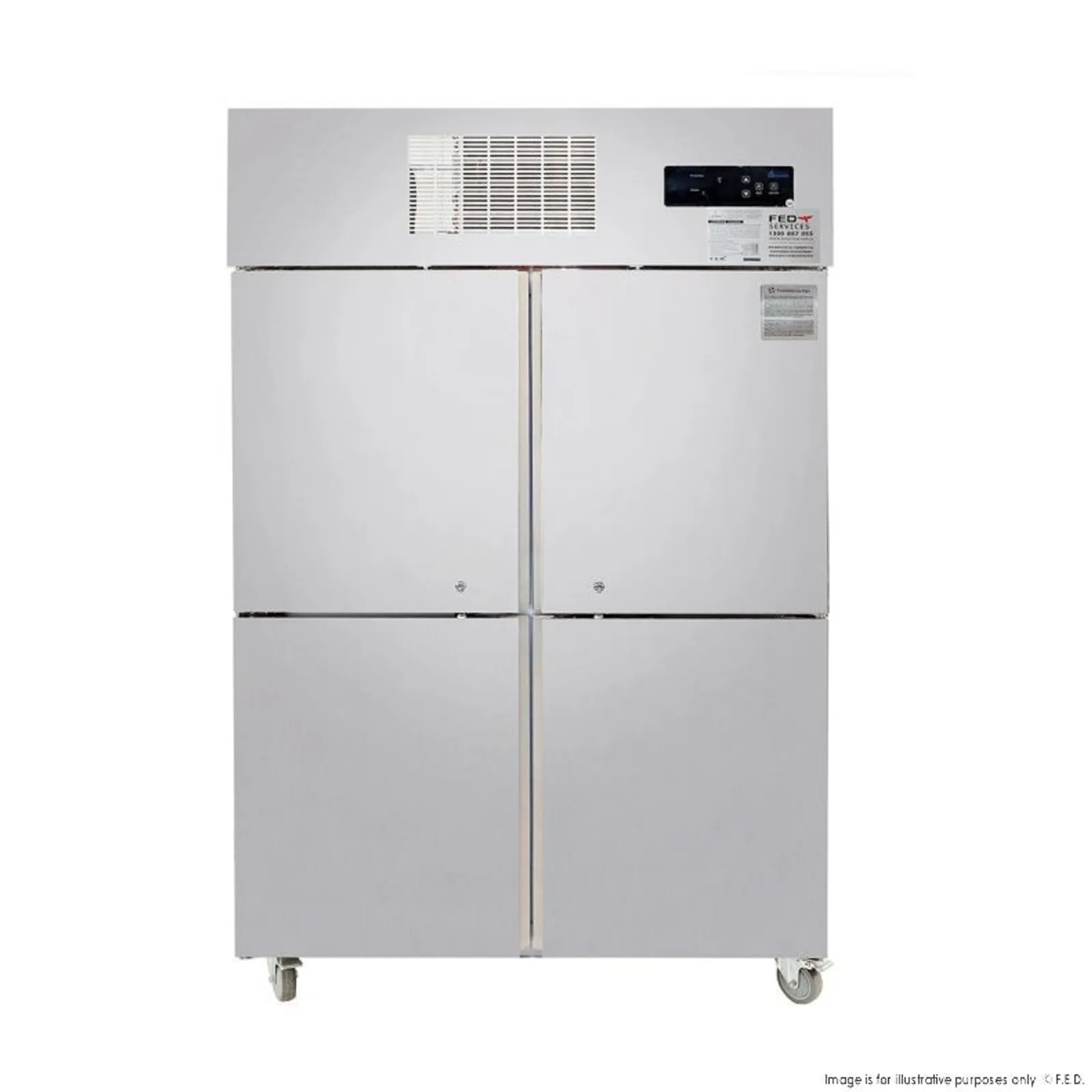 Thermaster SUF1000  - 4 x Half Door SS Freezer
