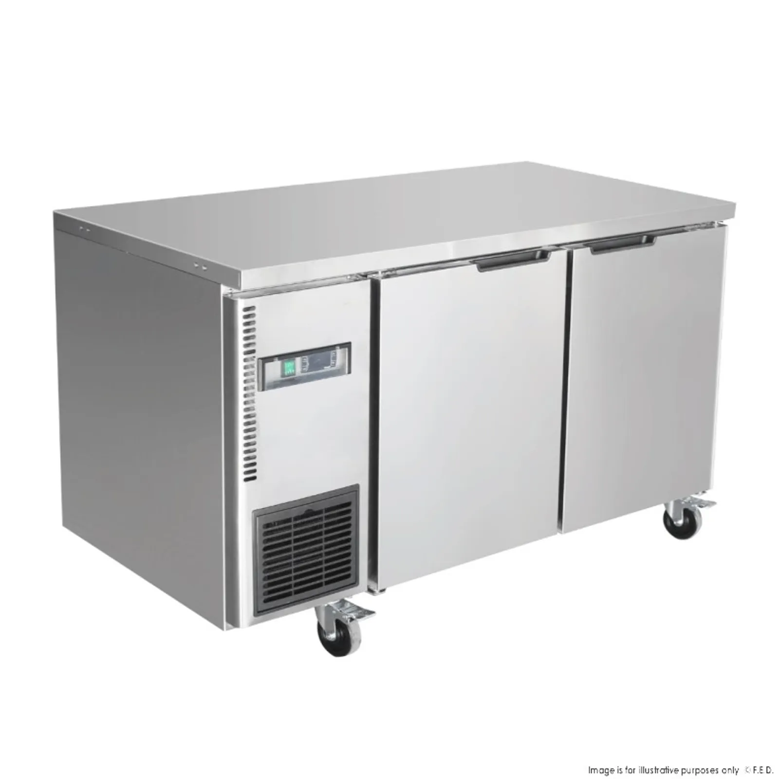 Thermaster TL1200BT - Stainless Steel 2 Door Workbench Freezer