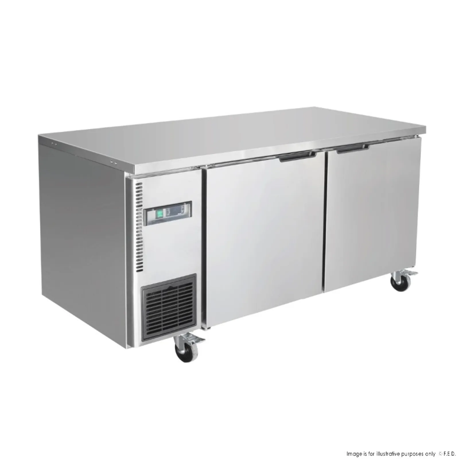 Thermaster TL1500BT - Stainless Steel 2 Door Workbench Freezer