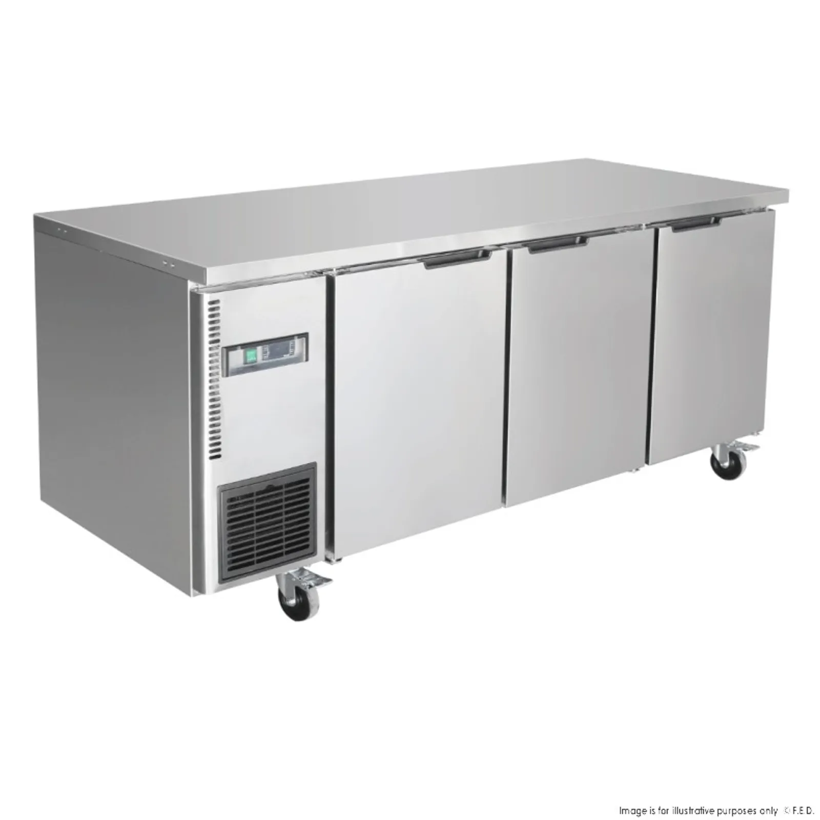 Thermaster TS1800BT-3D - Stainless Steel 3 Door Workbench Freezer