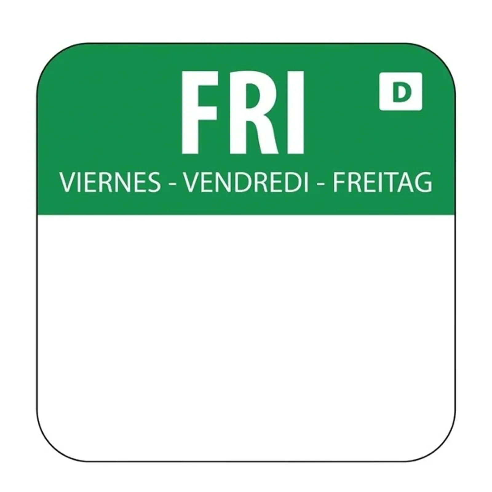 Hygiplas U781 - Dissolvable Food Rotation Labels Friday