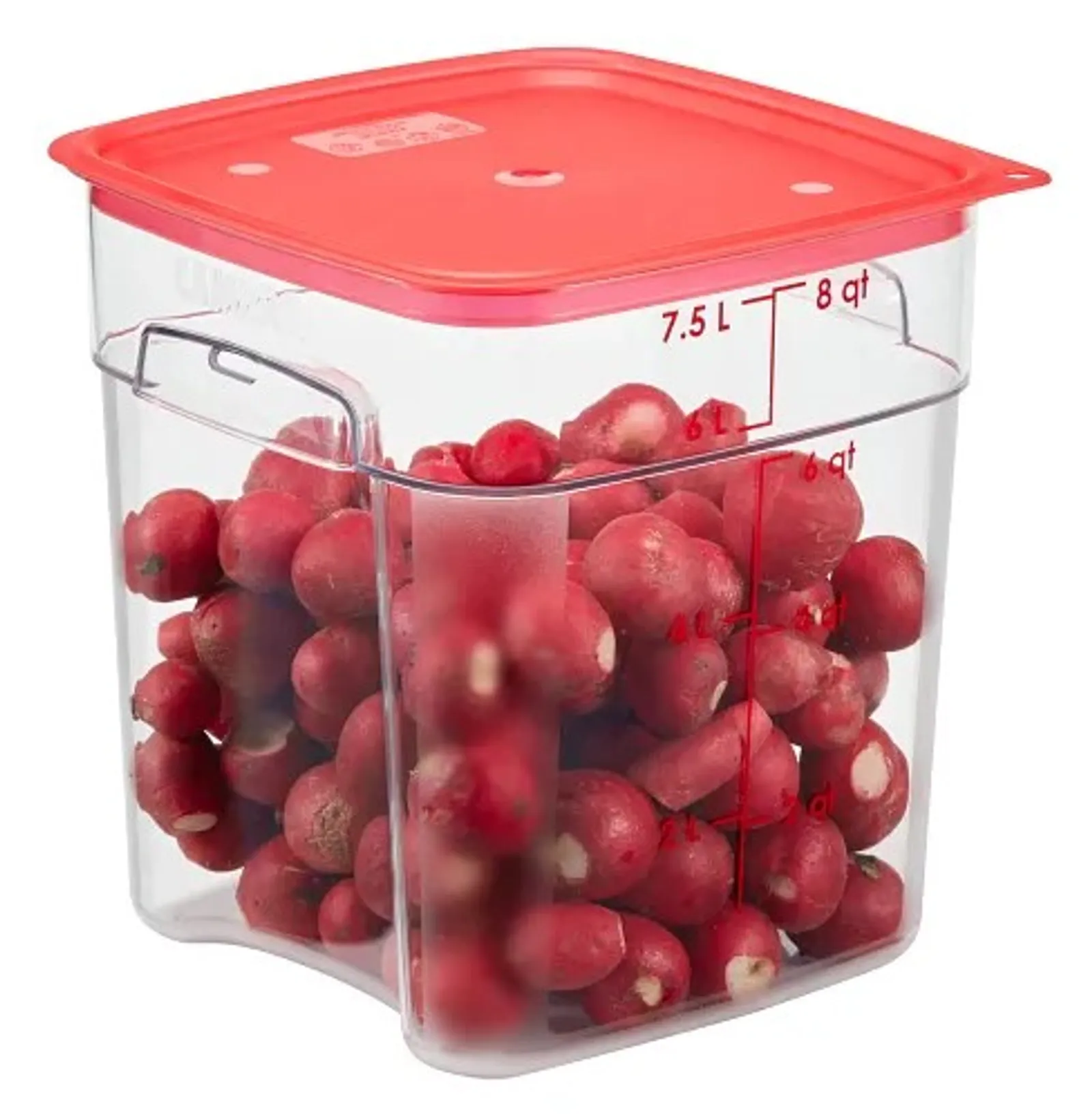 Cambro SFC6FPPP - Camsquare FreshPro Easy Seal Covers fits 5.7 & 7.6L Translucent Red