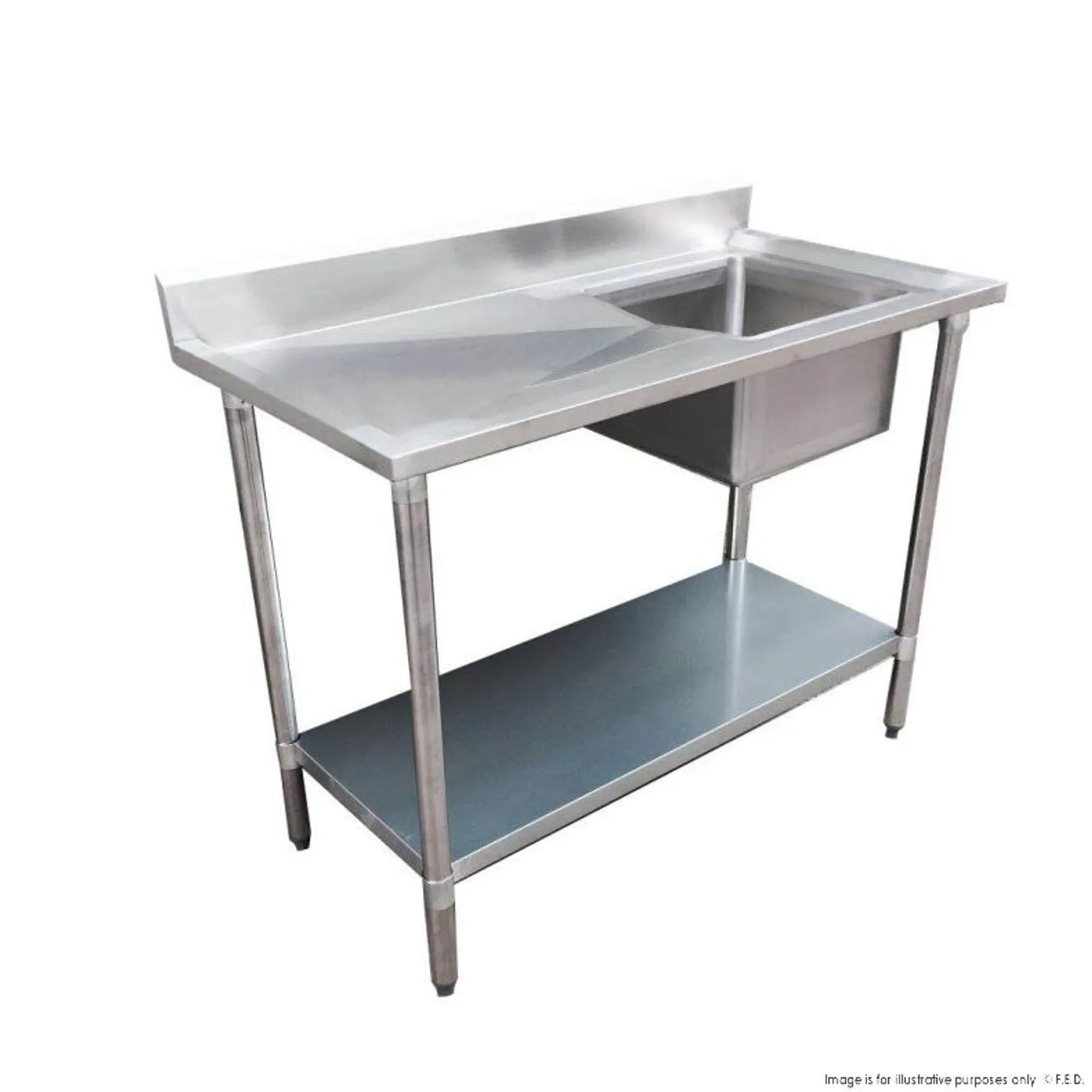 Modular Systems 1200-6-SSBR - Single Sink Bench Right Handed 1200x600x900mm