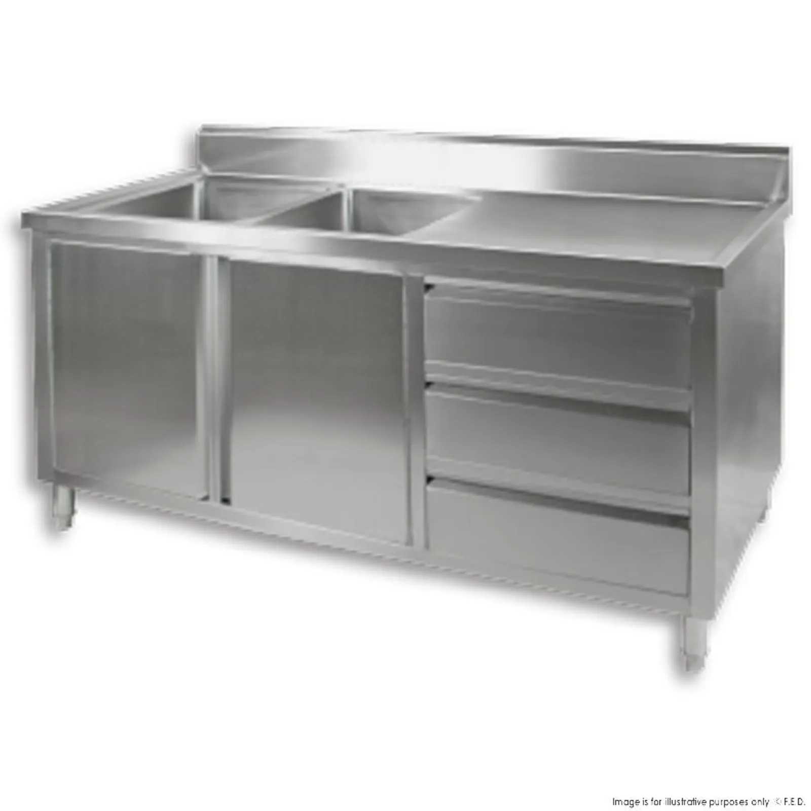 Modular Systems DSC-1800L-H - KITCHEN TIDY CABINET WITH DOUBLE LEFT SINKS
