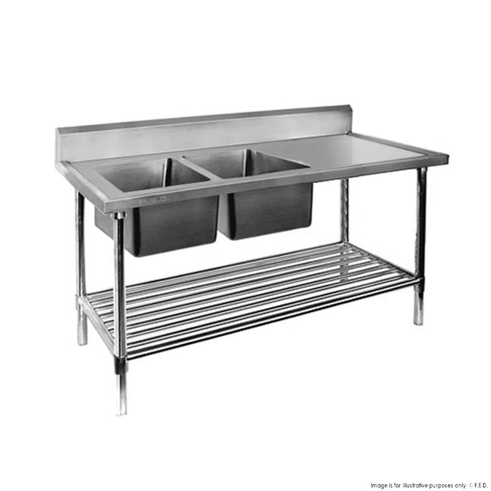 Modular Systems DSB7-1800L/A - Double Left Sink Bench with Pot Undershelf
