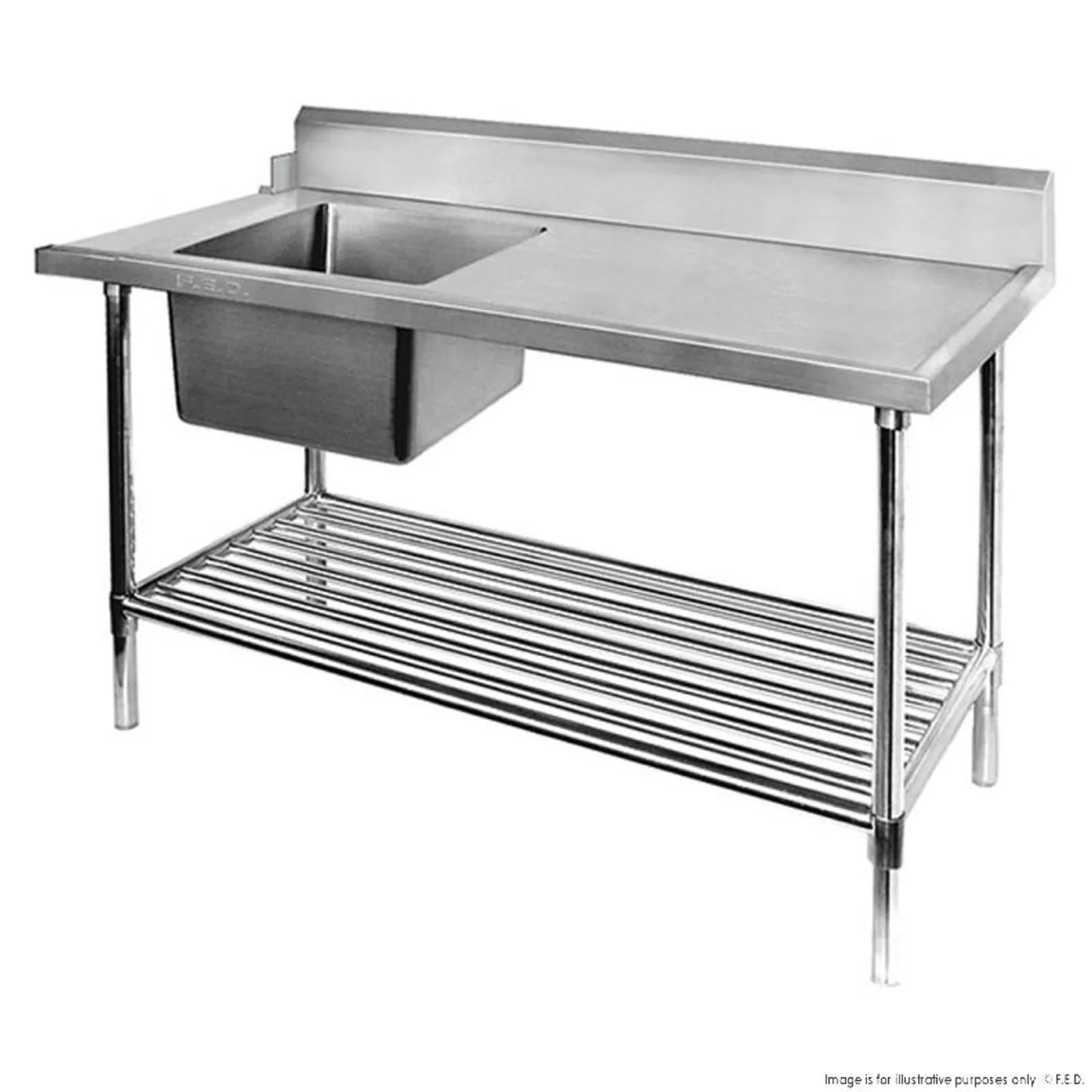 Modular Systems SSBD7-1200L/A - Left Inlet Single Sink Dishwasher Bench