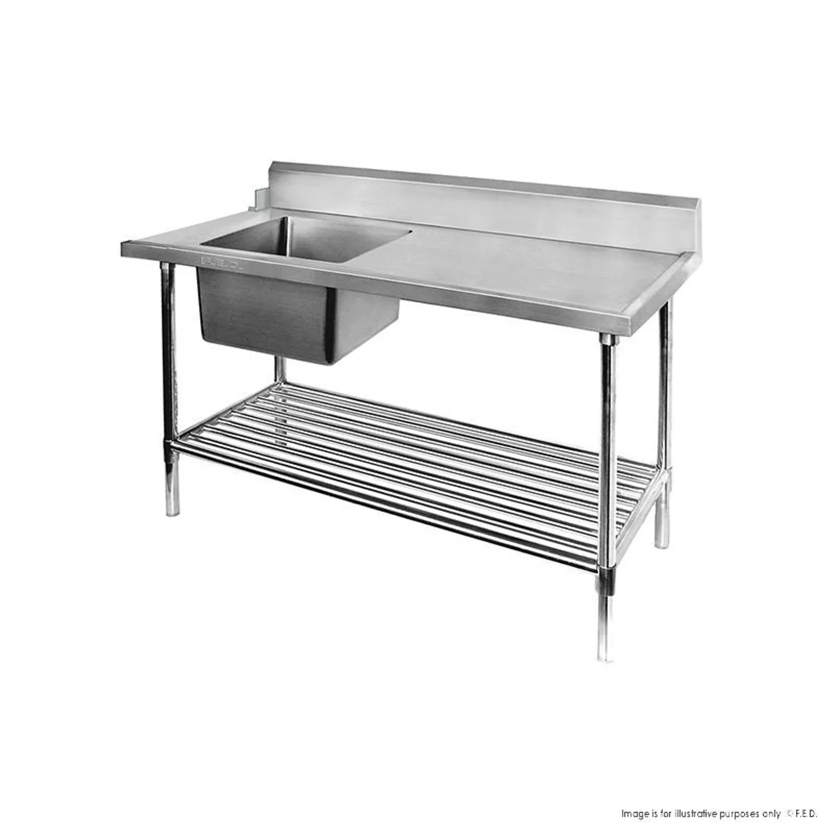Modular Systems SSBD7-1500L/A - Left Inlet Single Sink Dishwasher Bench