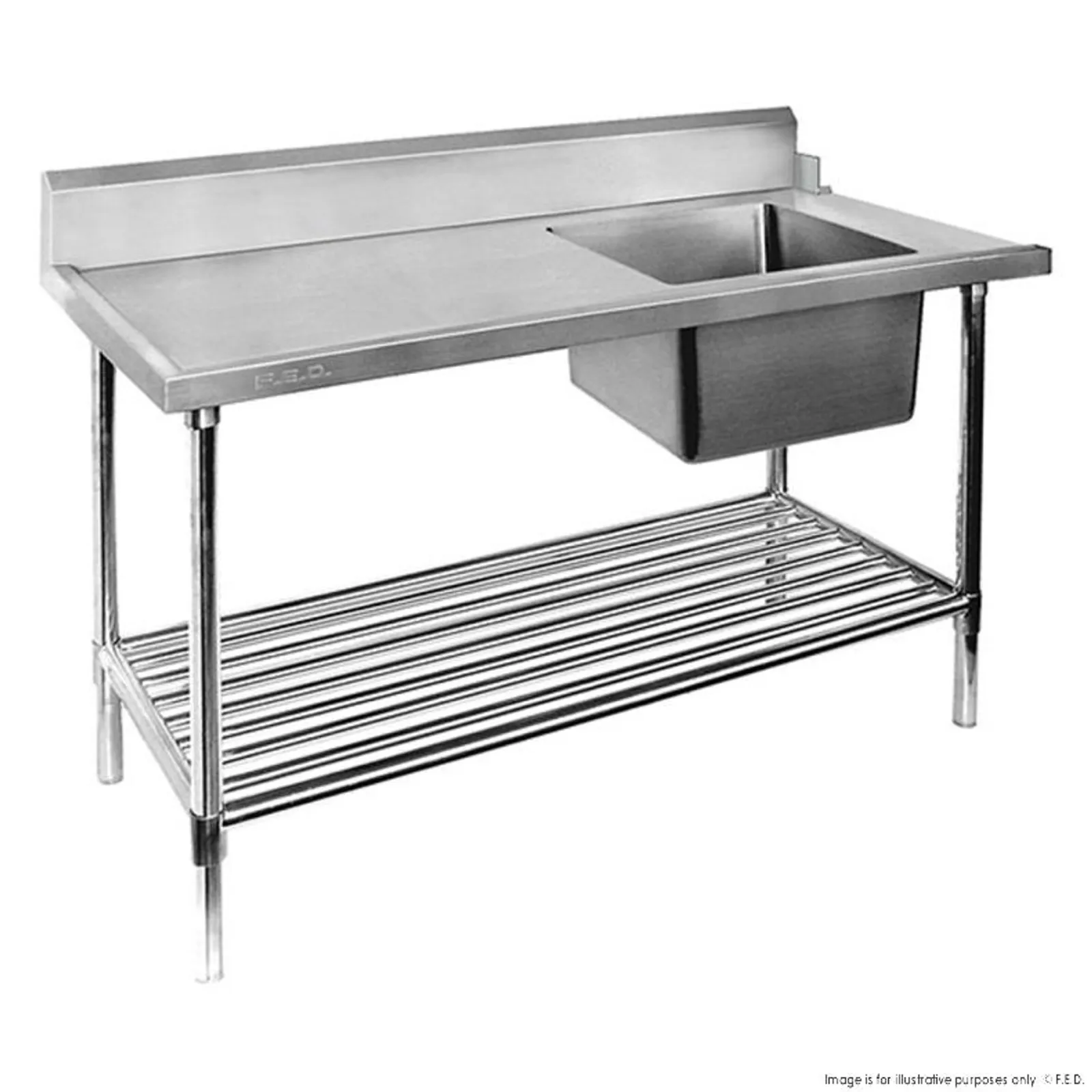 Modular Systems SSBD7-1800R/A - Right Inlet Single Sink Dishwasher Bench