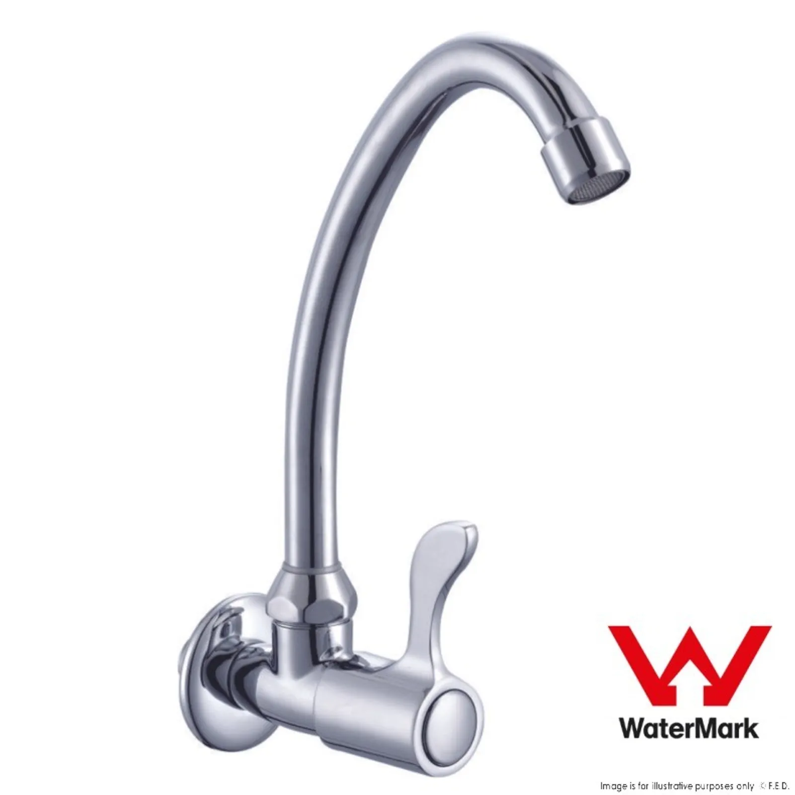 Sunmixer T20139L - Wall Mounted Gooseneck Faucet with Front Handle