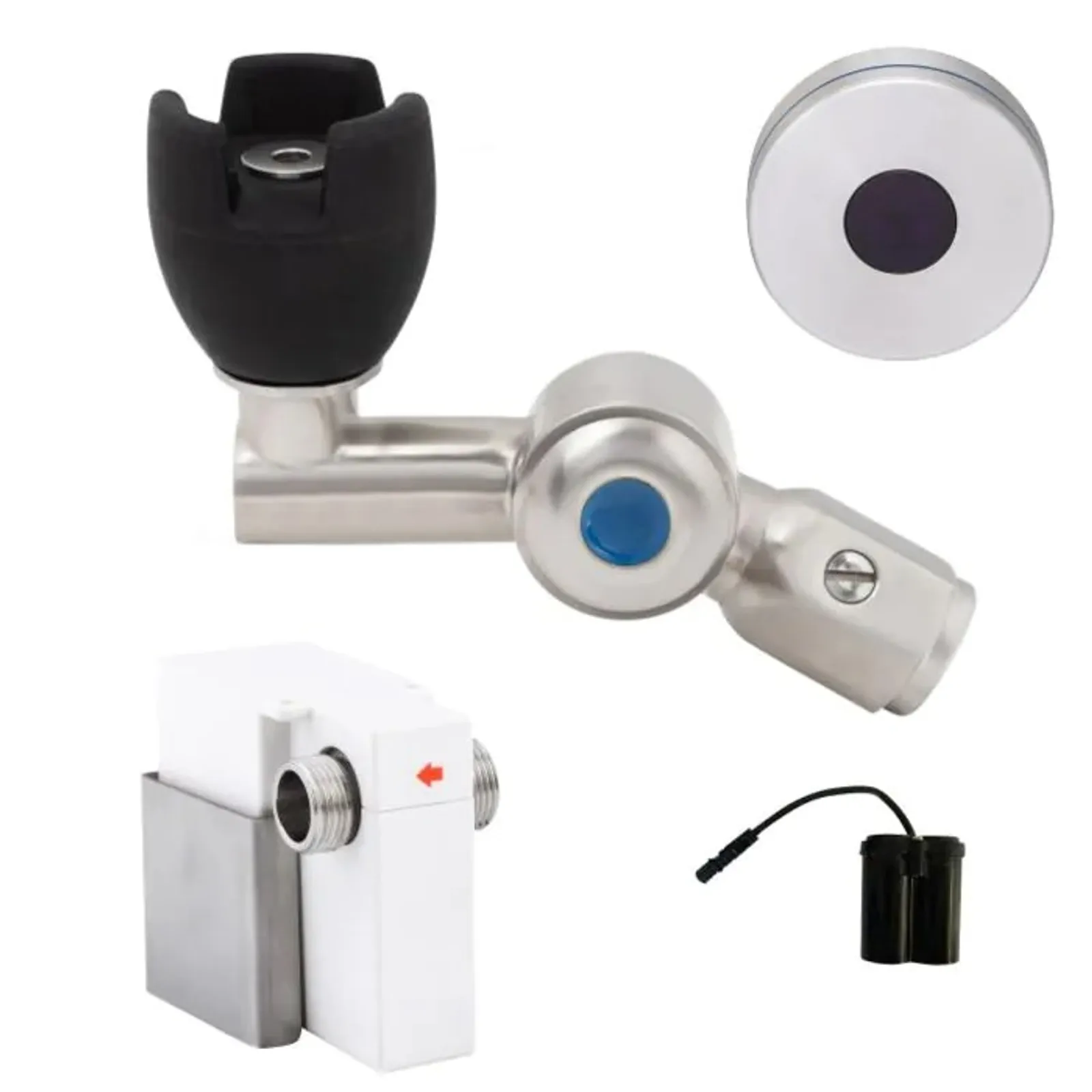 Guardian Zero Touch T-3MSS-BUBS45SB - 45 Degree Silicone Mouthguard Bubbler with Hob-Mount Sensor Battery Operated