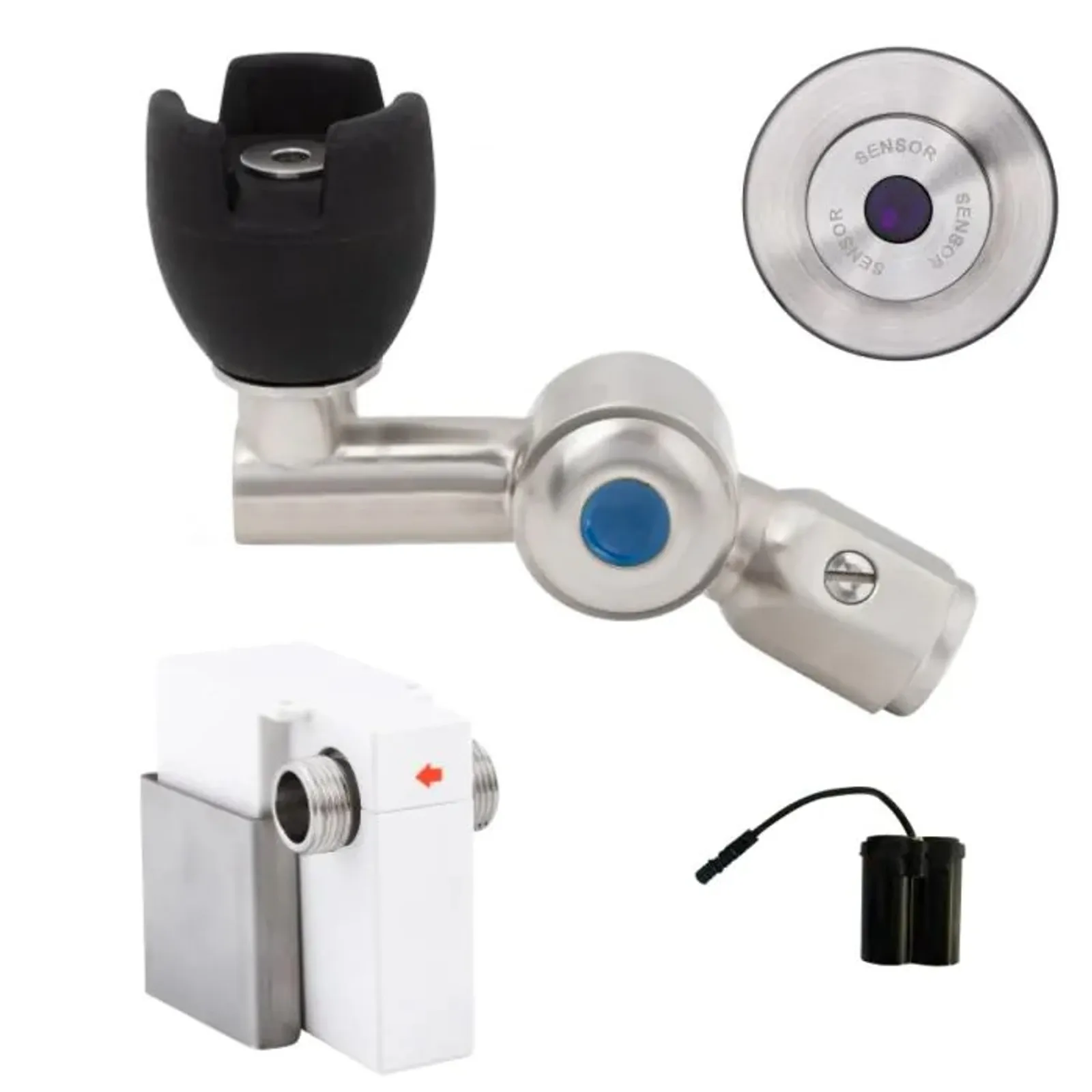 Guardian Zero Touch T-3MSS-BUBS45SWB - 45 Degree Silicone Mouthguard Bubbler with Wall-Mount Sensor Battery Operated