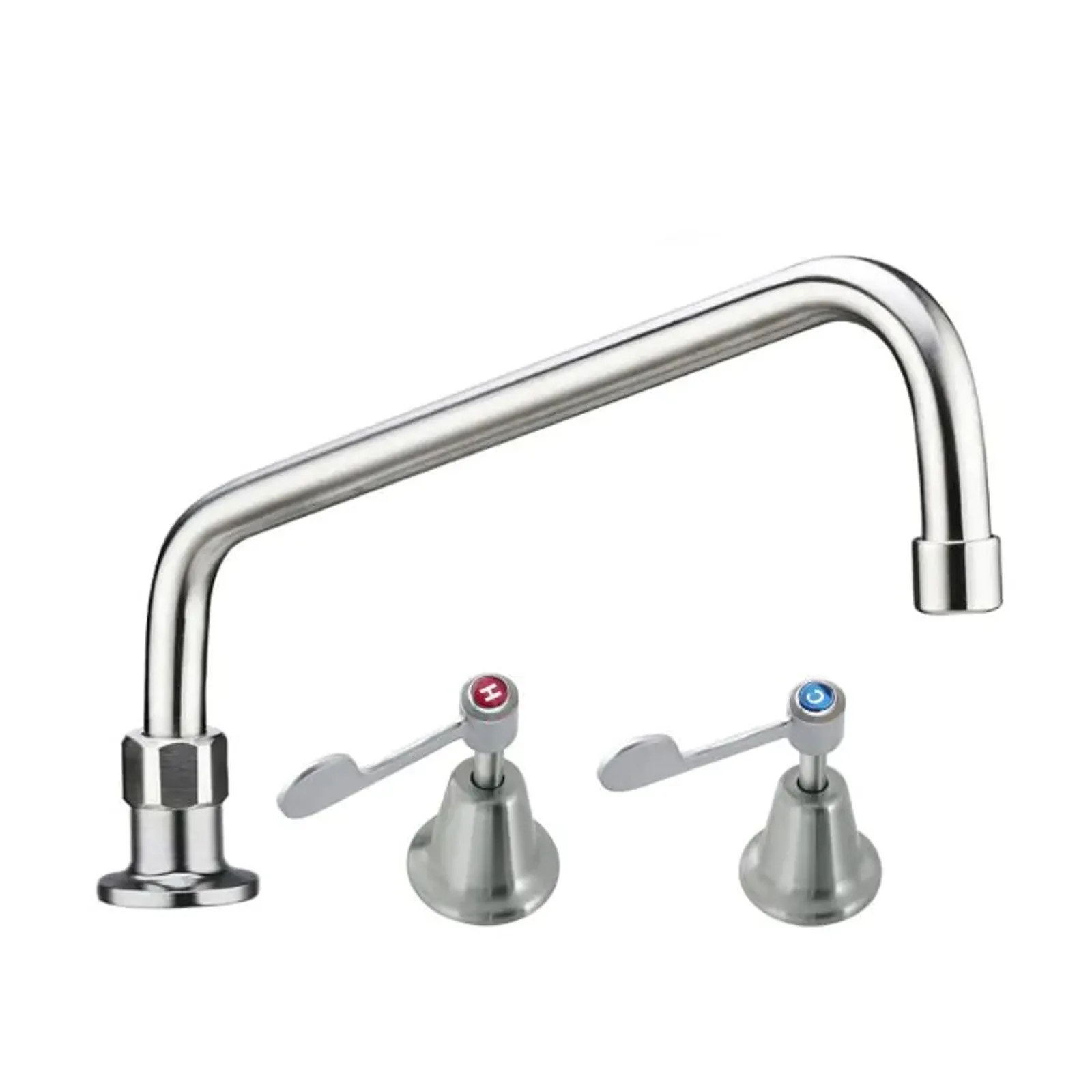 Guardian Tapware T-3MHS12 - Stainless Steel Bench Mount and Basin Stops with 12" Spout