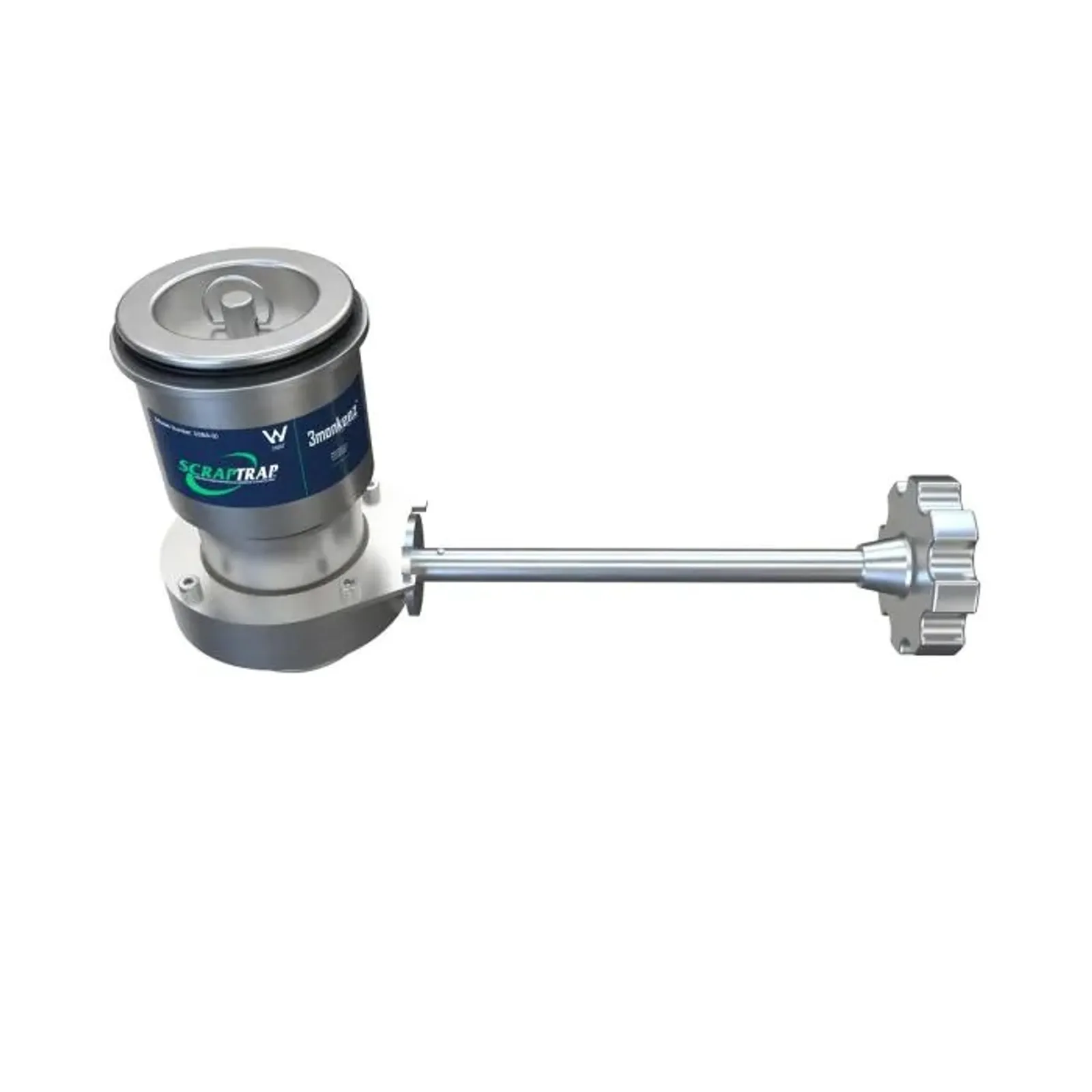 Scraptrap SCRAP-C-90-316 - Cast Stainless Sink Waste Arrestor with Shut Off Valve (90mm)