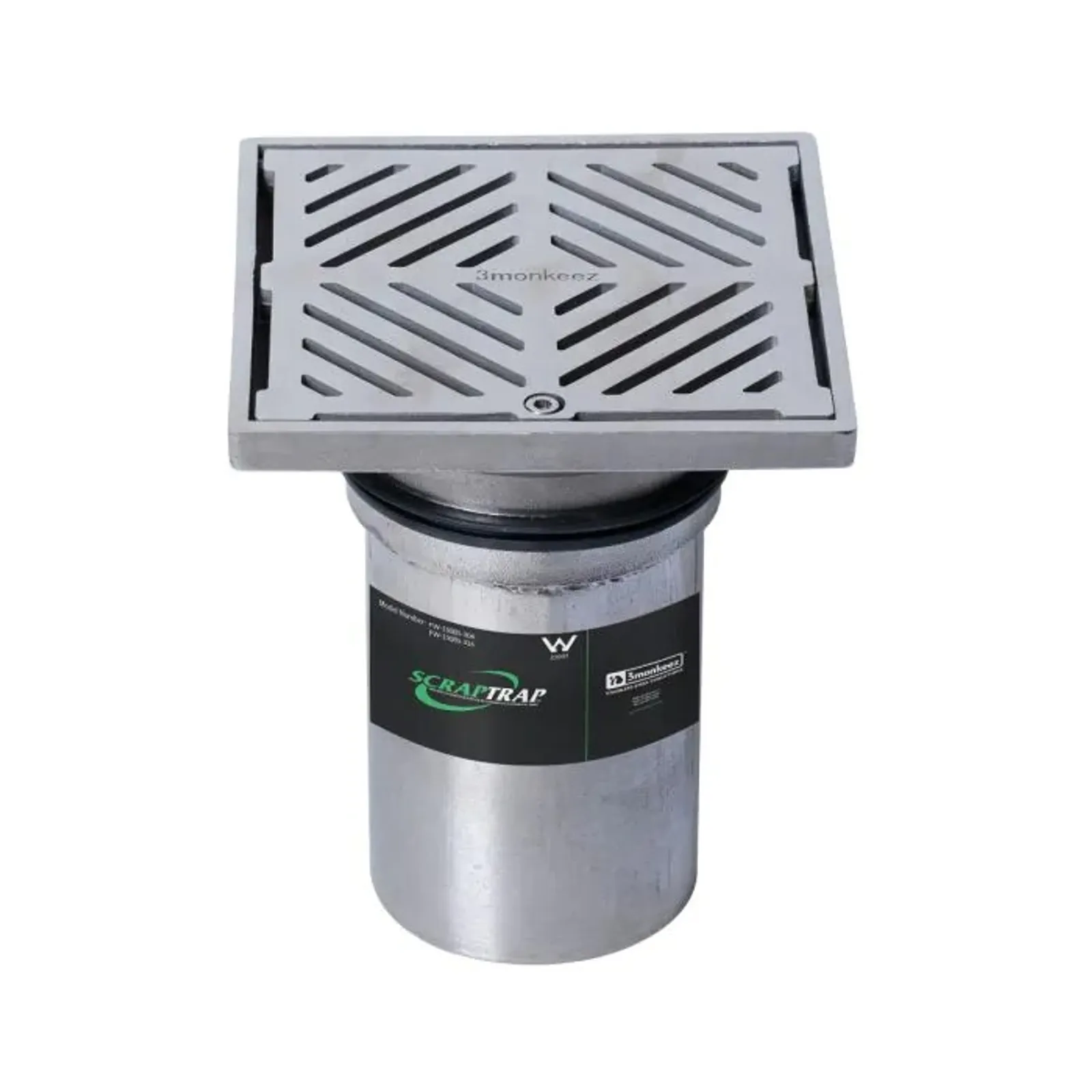 Scraptrap FW-150BS-316 - 150mm Square Floor Waste Arrestor (Heel Proof)