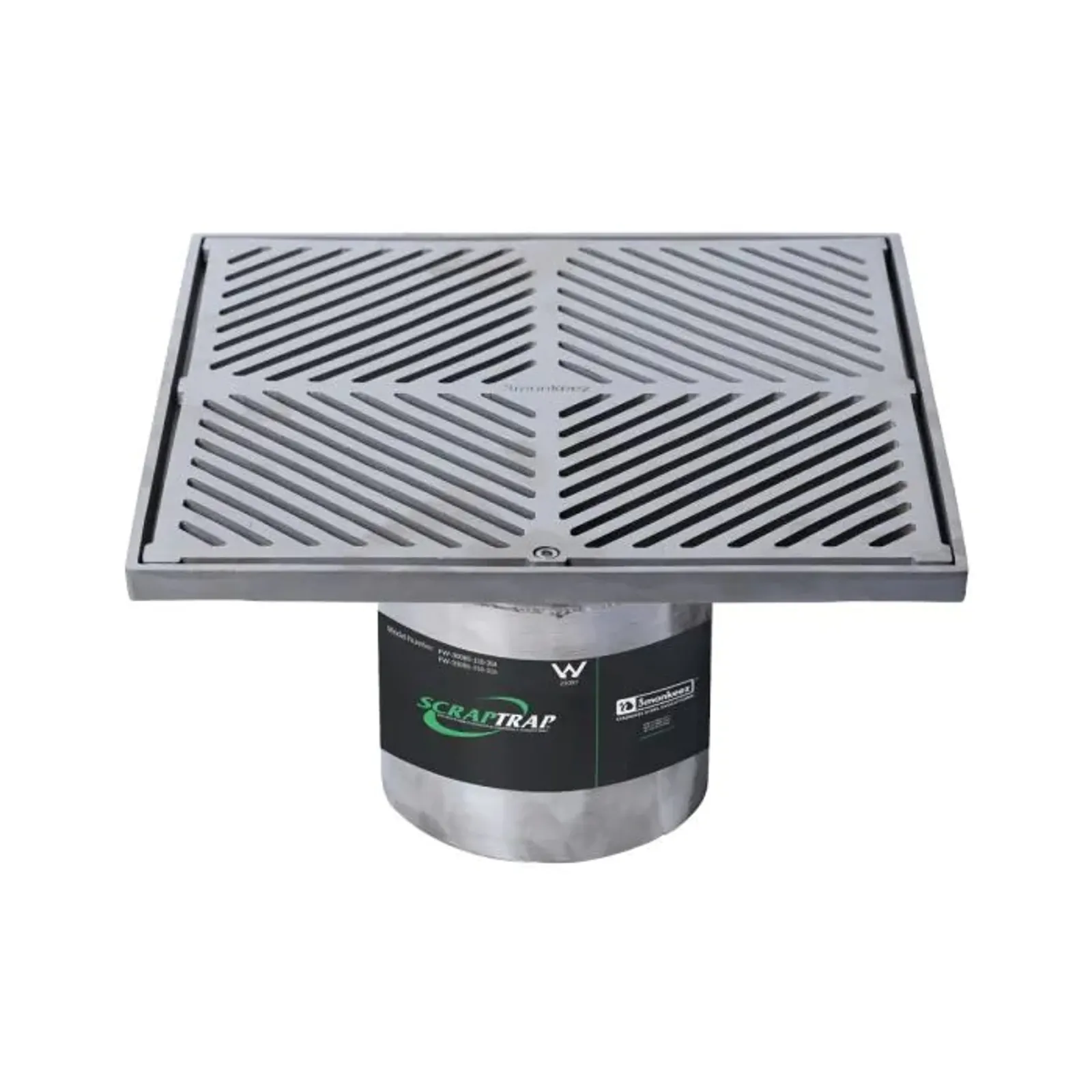 Scraptrap FW-300BS-150-316 - 300mm Square Floor Waste Arrestor (Heel Proof)