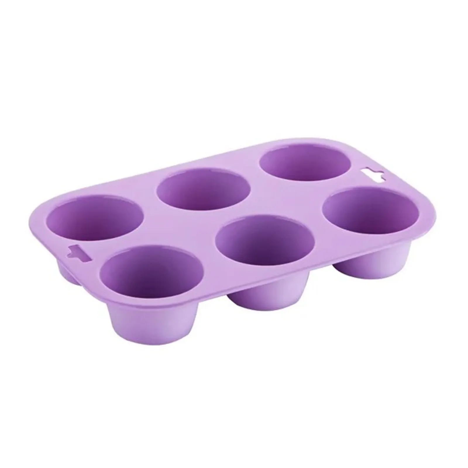 Hygiplas CX047 - Flexible Silicone Six Hole Purple Muffin Pan