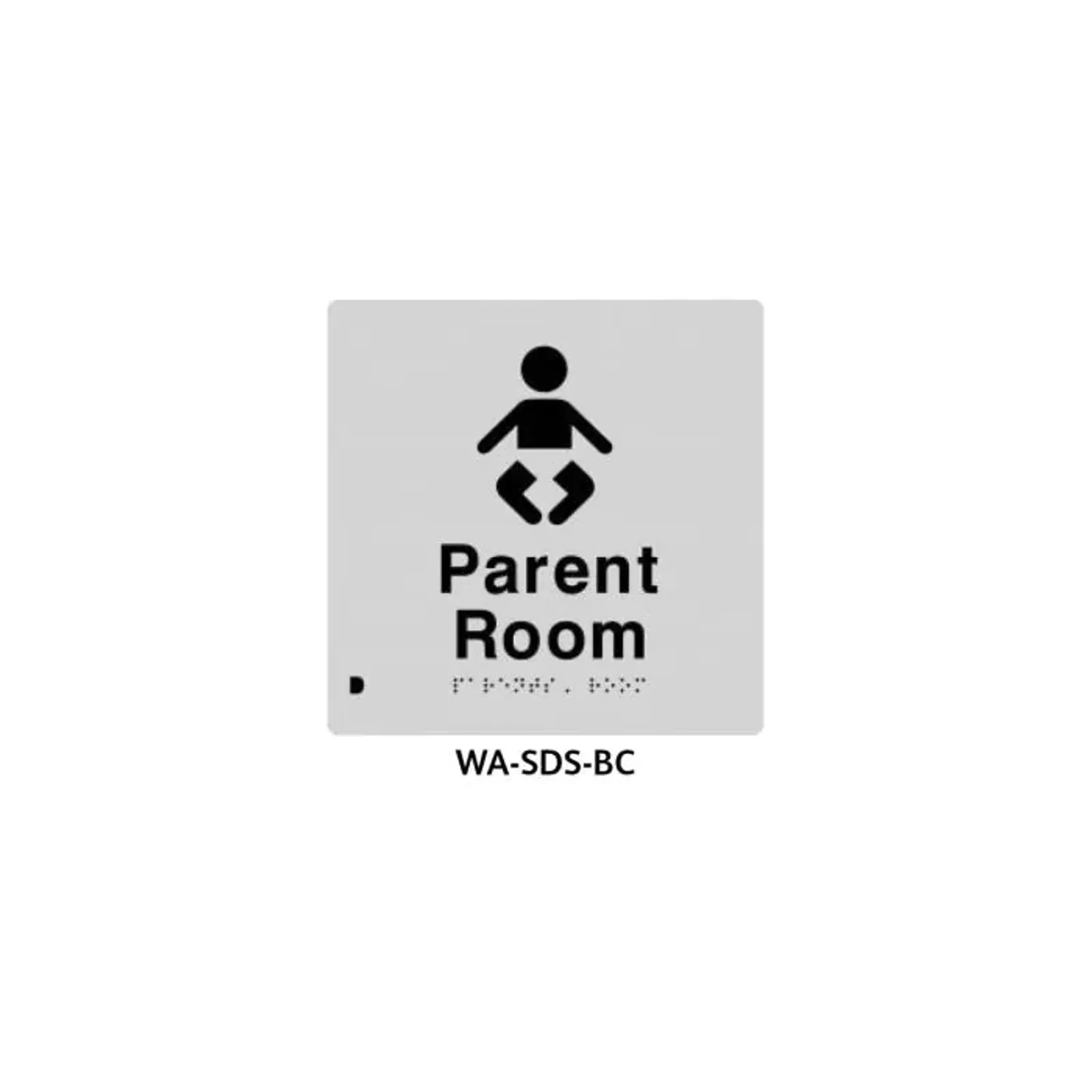 3Monkeez WA-SDS-BC - Braille Sign Parents Room (Silver)